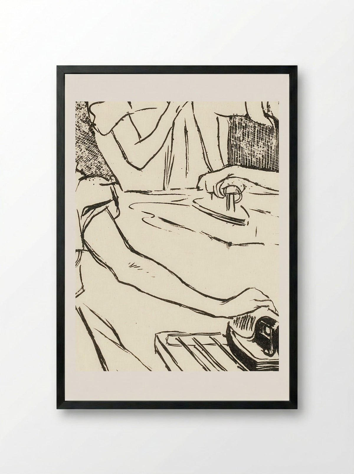 Les Blanchisseuses - Théophile Alexandre Steinlen - Framed Print Black