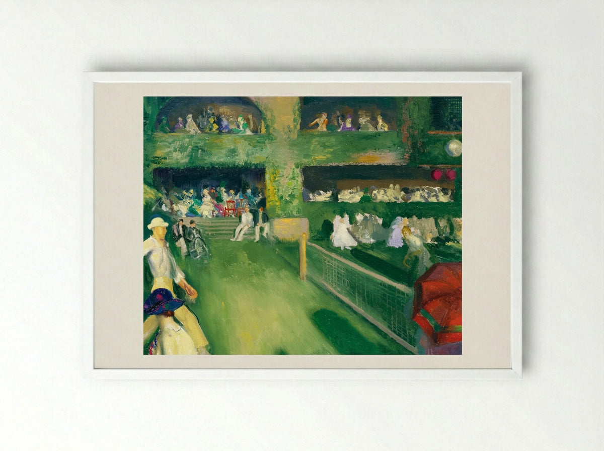 Tennis at Newport - George Bellows - Framed Print White