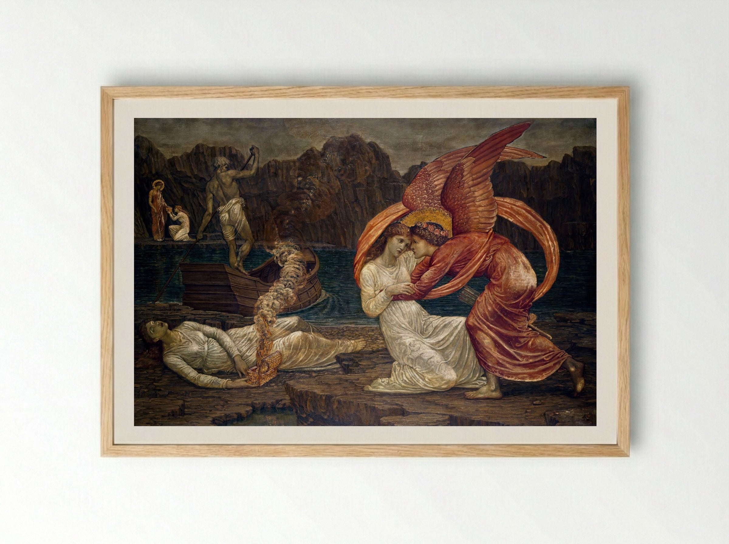 Psyche Receiving the Casket from Proserpine - Edward Burne-Jones - Framed Print Wood