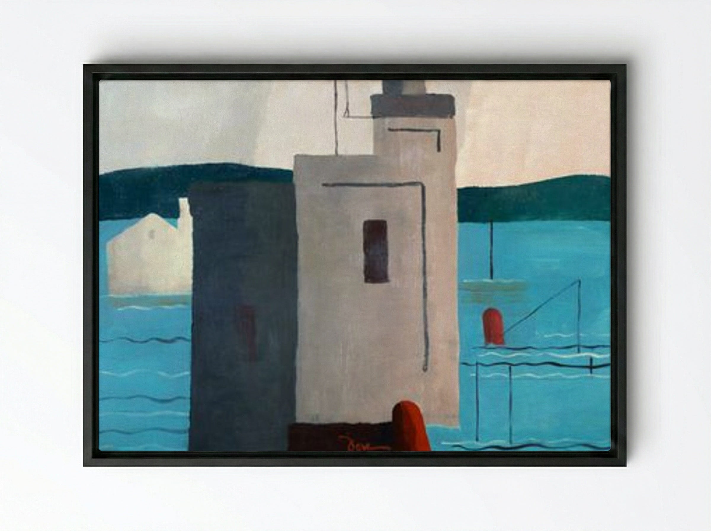 Lloyd's Harbor - Arthur Dove - Framed Canvas Black
