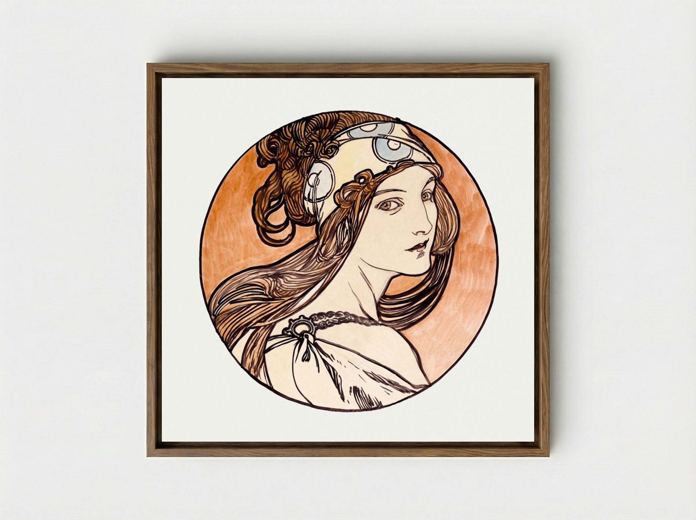 Stained Glass Window Design for Fouquet Boutique - Alphonse Mucha - Framed Canvas Wood