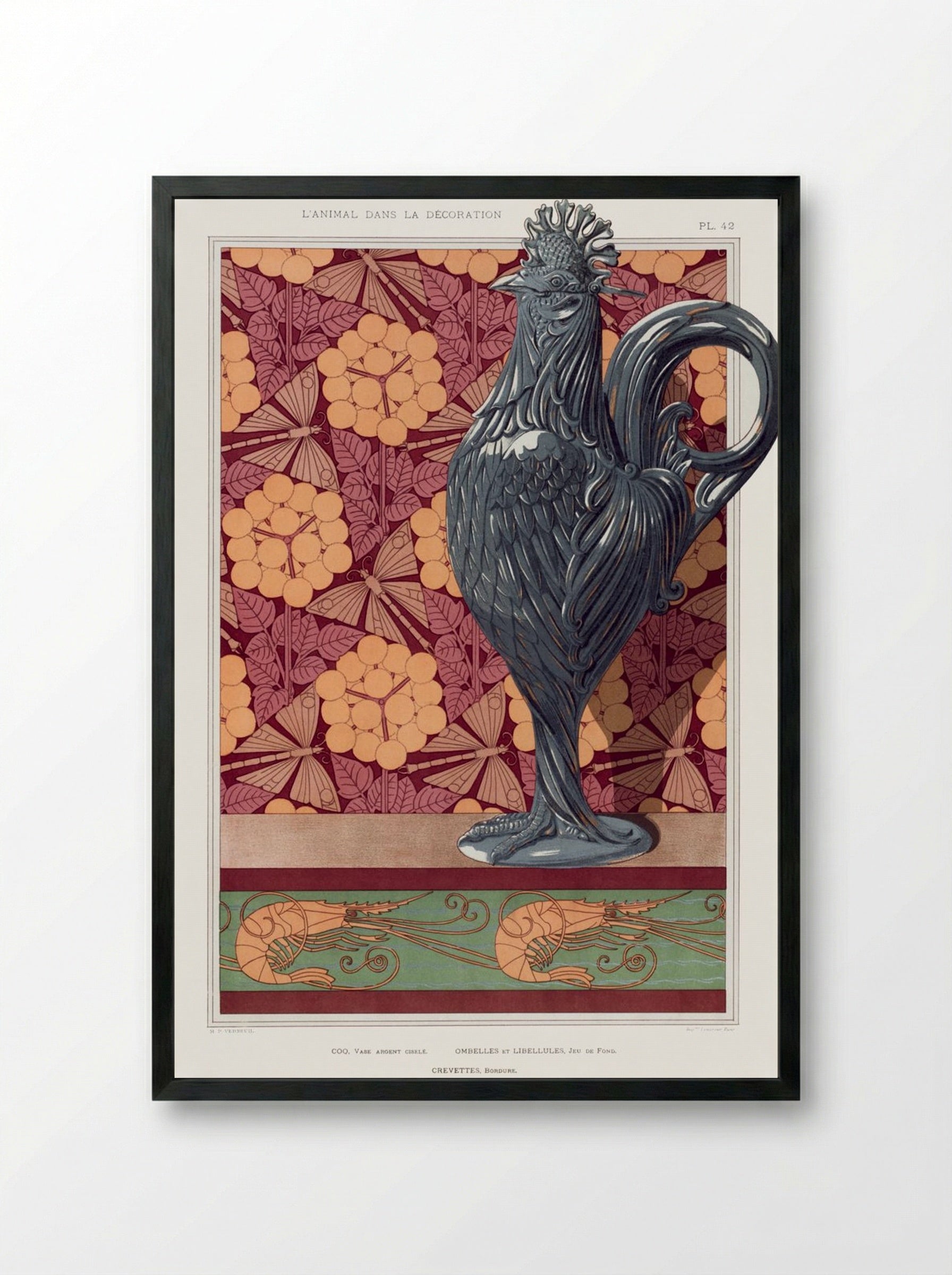 Crevettes, Bordure - Maurice Pillard Verneuil - Framed Print Black