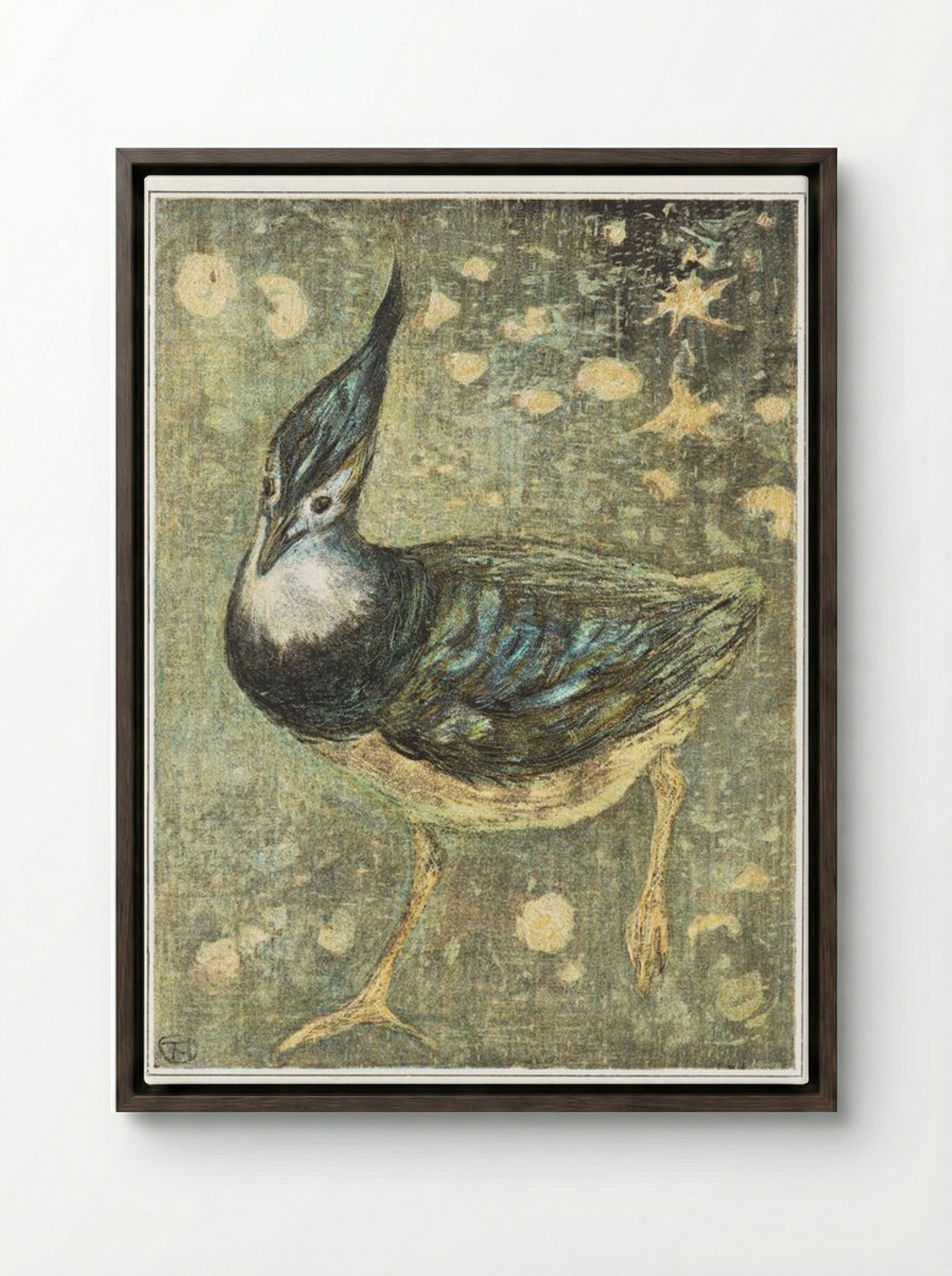 Kievit (Lapwing) - Theo van Hoytema - Framed Canvas Dark Wood