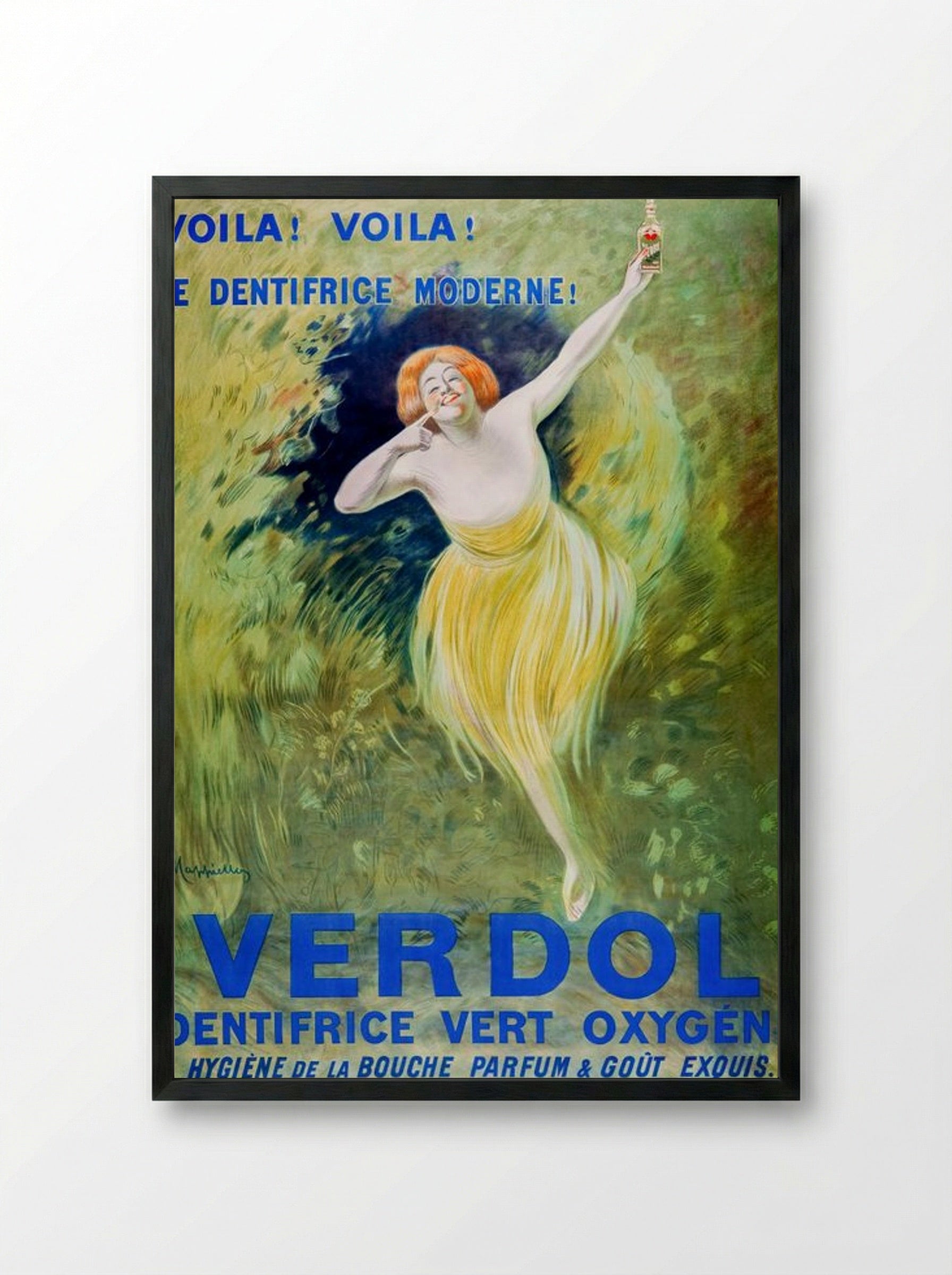 Verdol Oxygenated Green Toothpaste - Leonetto Cappiello - Framed Print Black