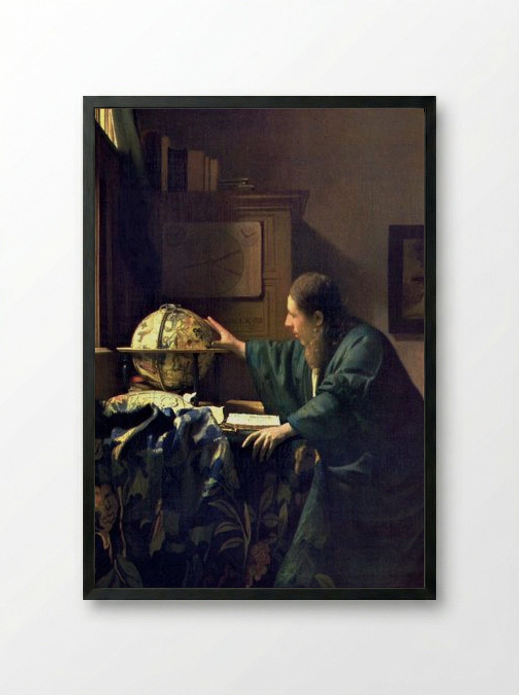 The Astronomer - Johannes Vermeer - Framed Print Black
