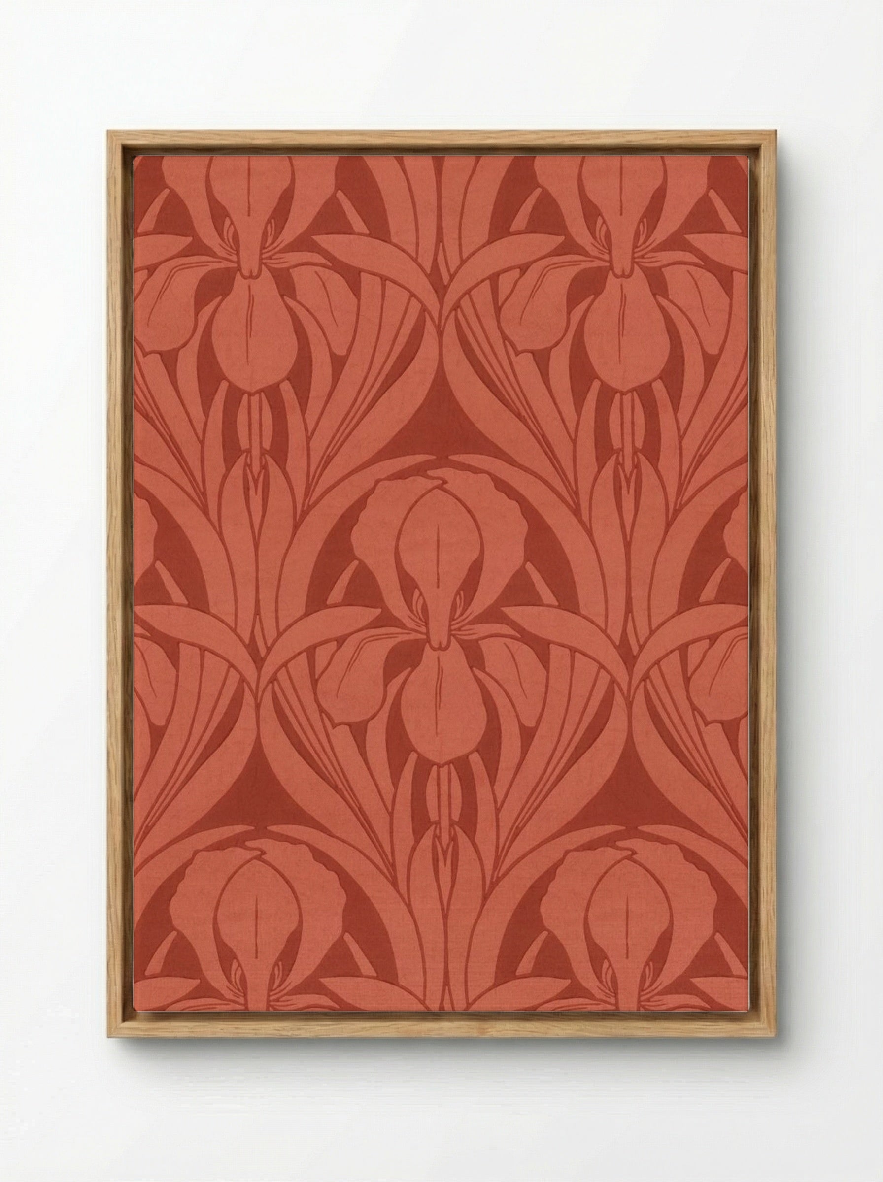 The Templemore (Floral Textile Design) - Fine Art Print - Framed Canvas Wood