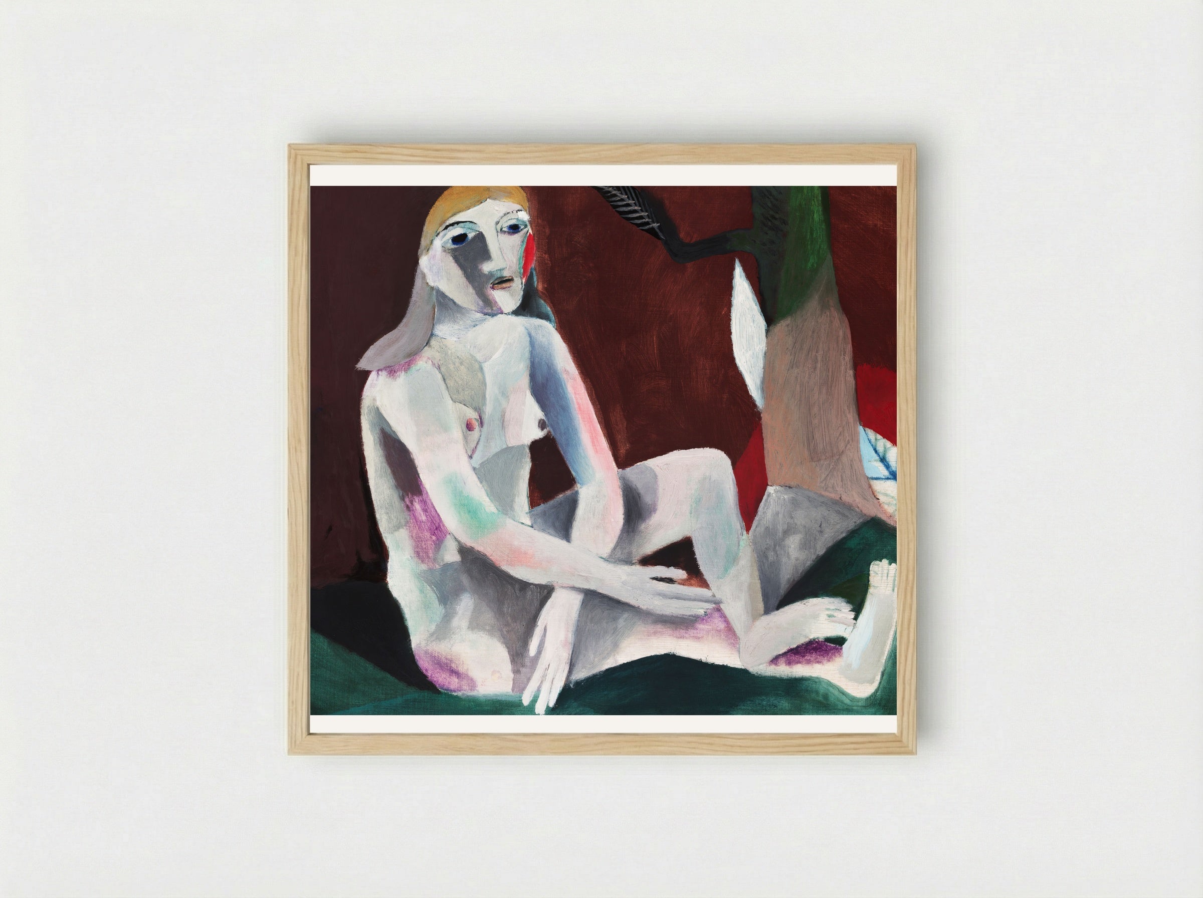 Seated Nude - Heinrich Campendonk - Framed Print Wood