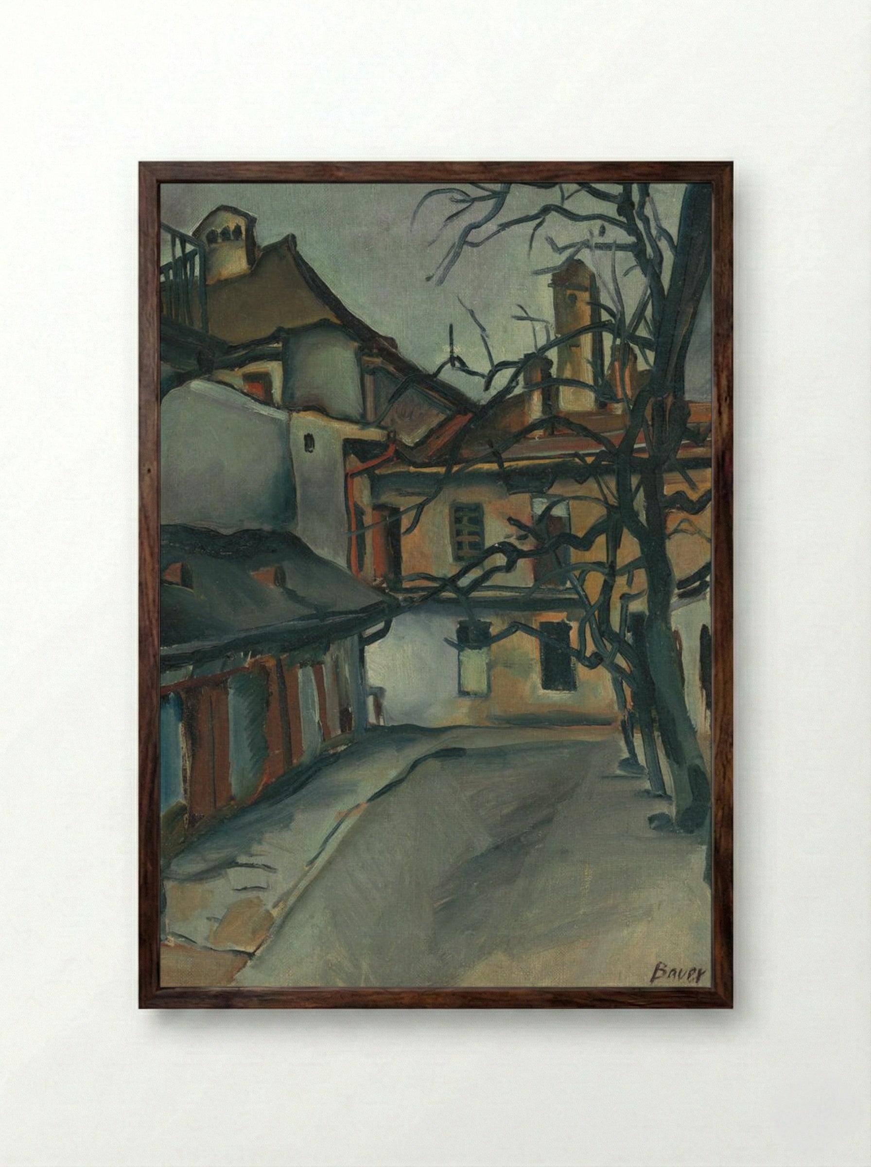 From Old Kosice - Konstantin Bauer - Framed Print Dark Wood