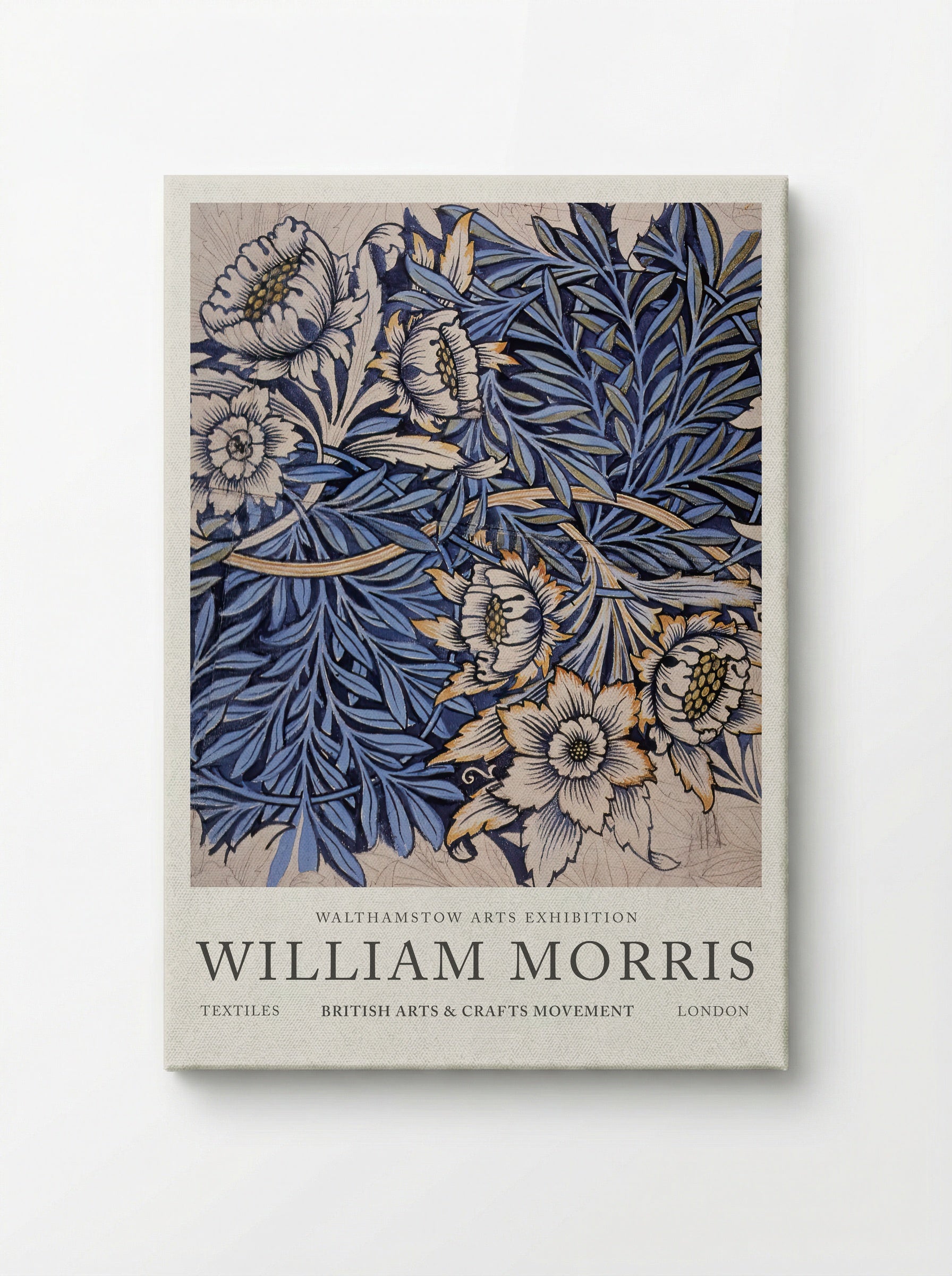 Design for Tulip and Willow indigo-discharge wood-block printed fabric - William Morris - Canvas