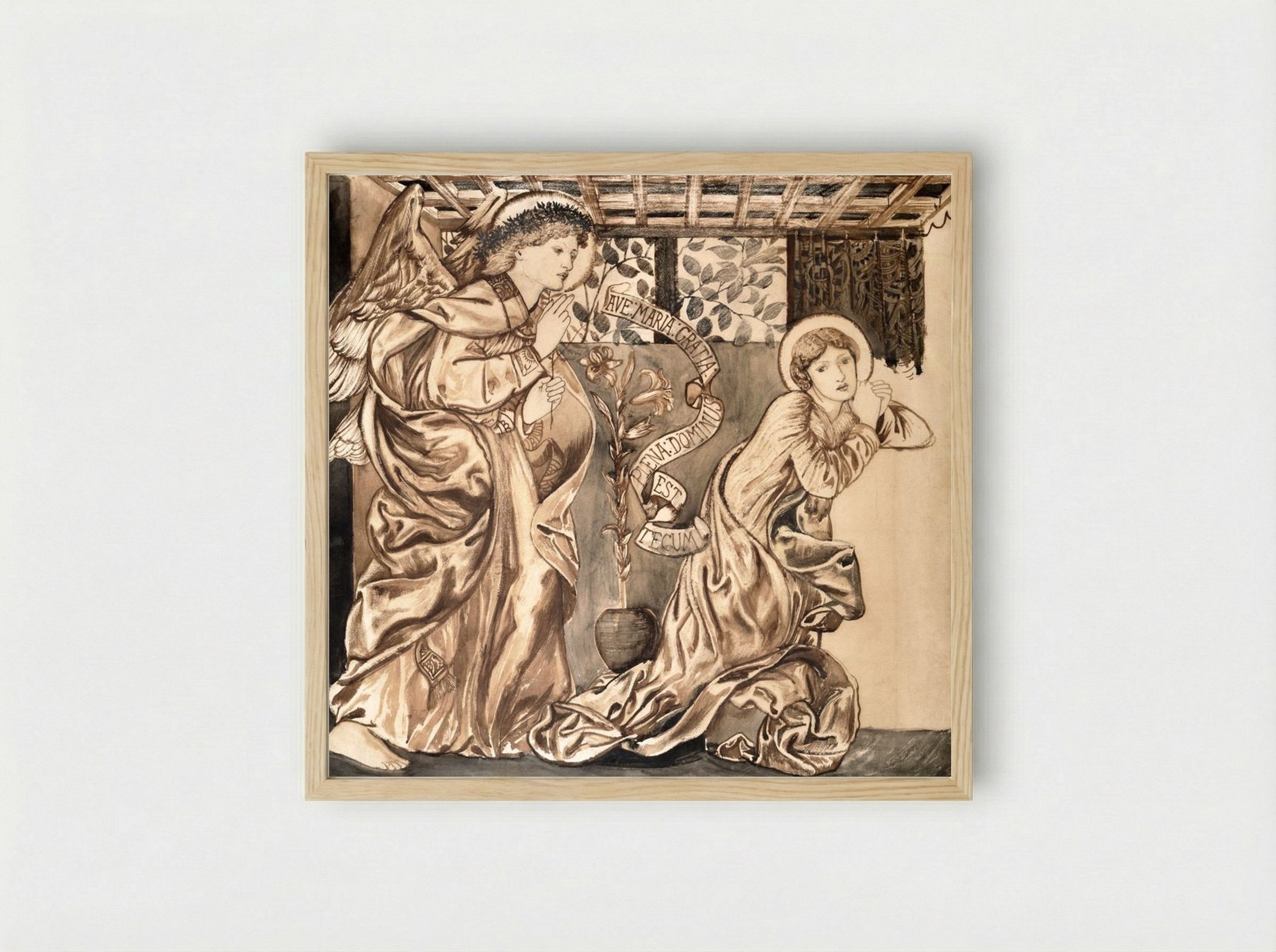 The Annunciation - Edward Burne-Jones - Framed Print Wood