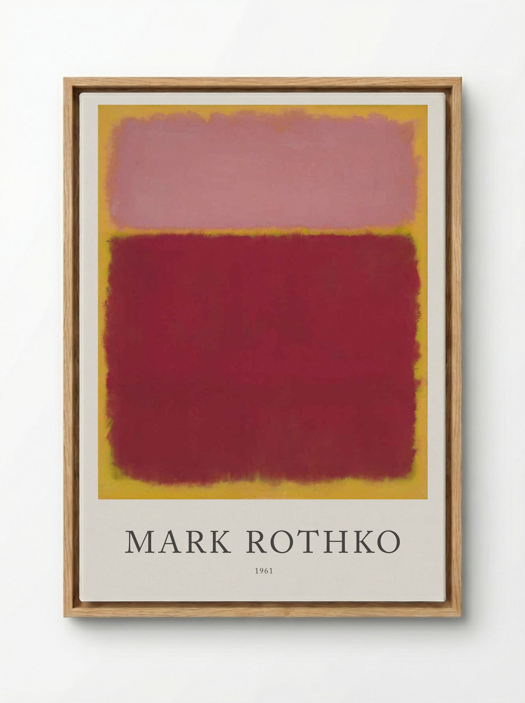 Untitled (Pink and Red over Yellow) - Mark Rothko - Framed Canvas Wood
