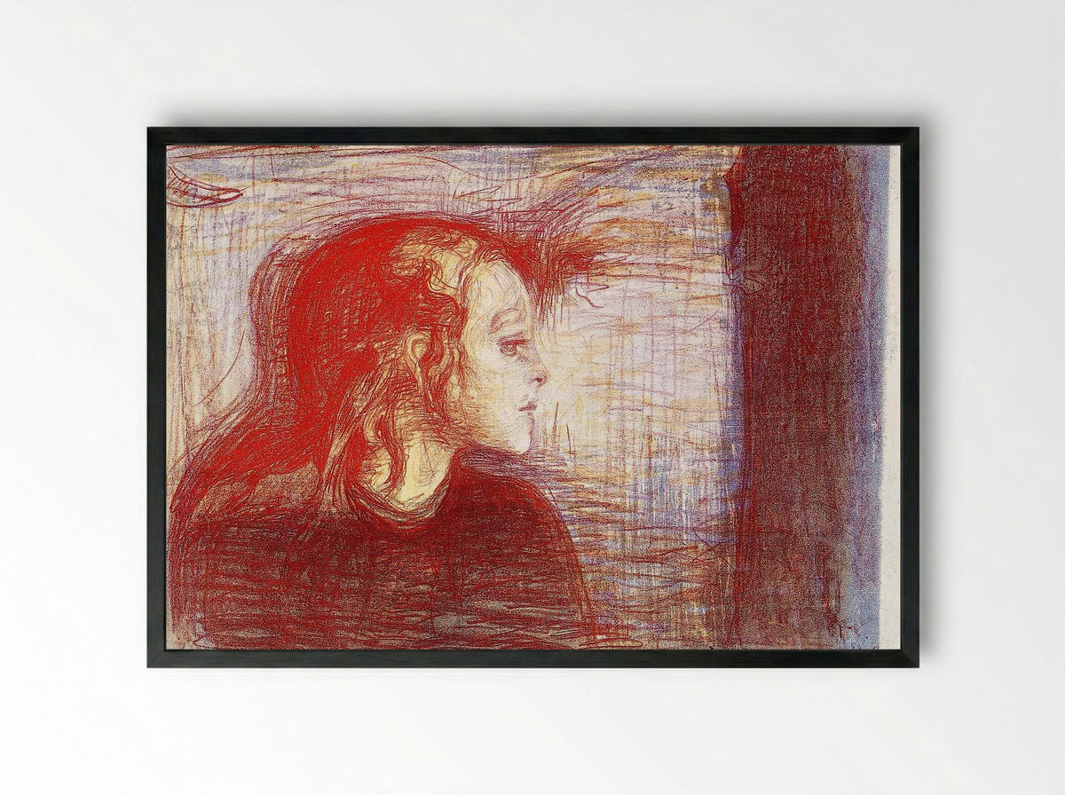 The Sick Child II - Edvard Munch - Framed Print Black