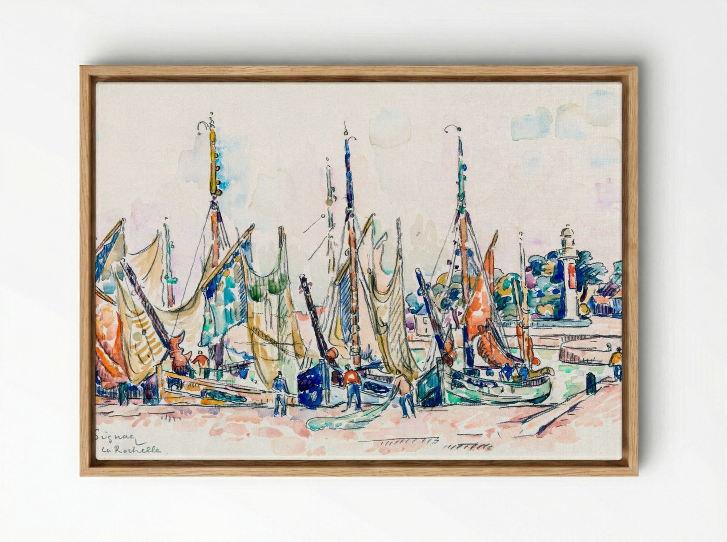 La Rochelle - Paul Signac - Framed Canvas Wood