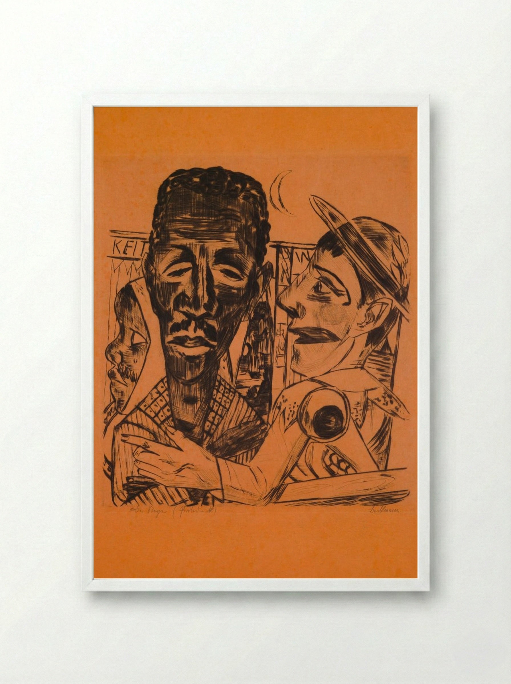 The Man, Plate 6 of 'Annual Fair' - Max Beckmann - Framed Print White