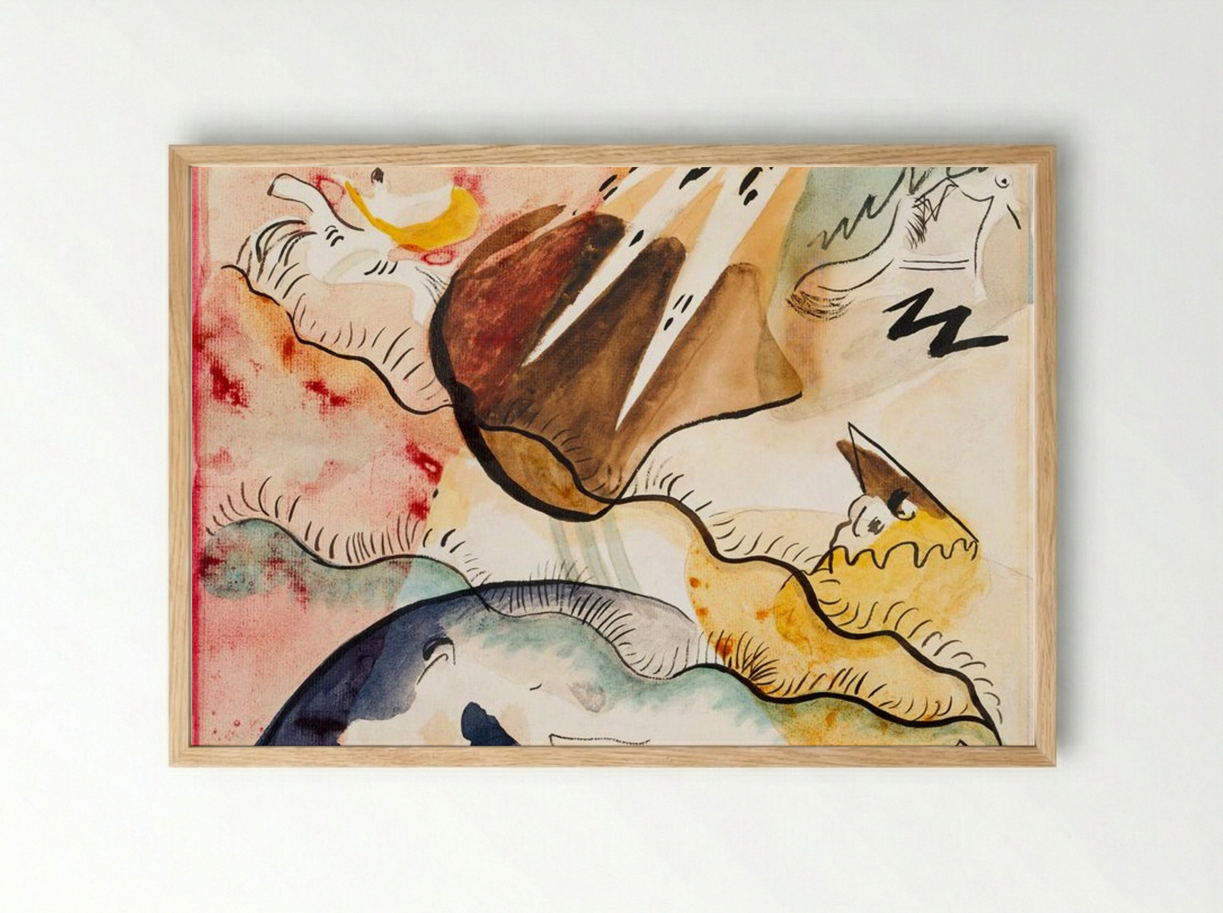 Rain Landscape - Wassily Kandinsky - Framed Print Wood