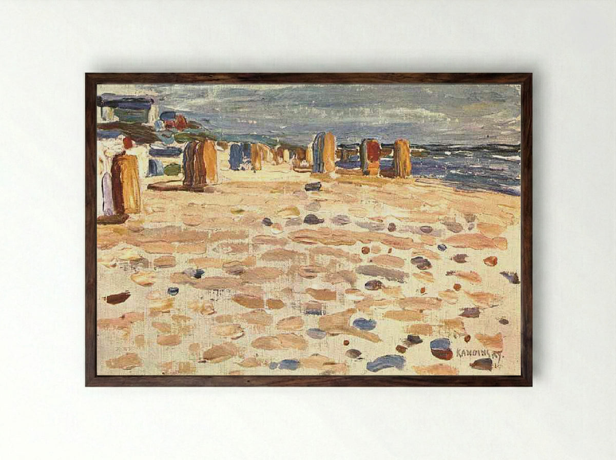 Beach Baskets in Holland - Wassily Kandinsky - Framed Print Dark Wood