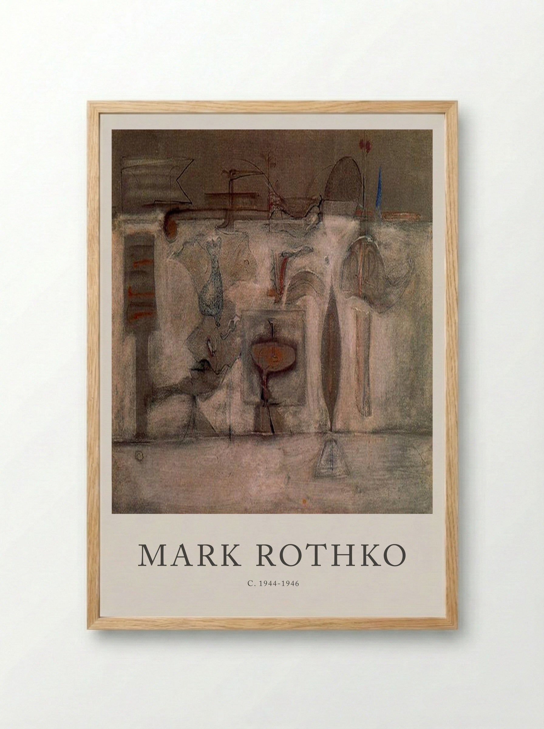 Untitled (Surrealist Composition) - Mark Rothko - Framed Print Wood