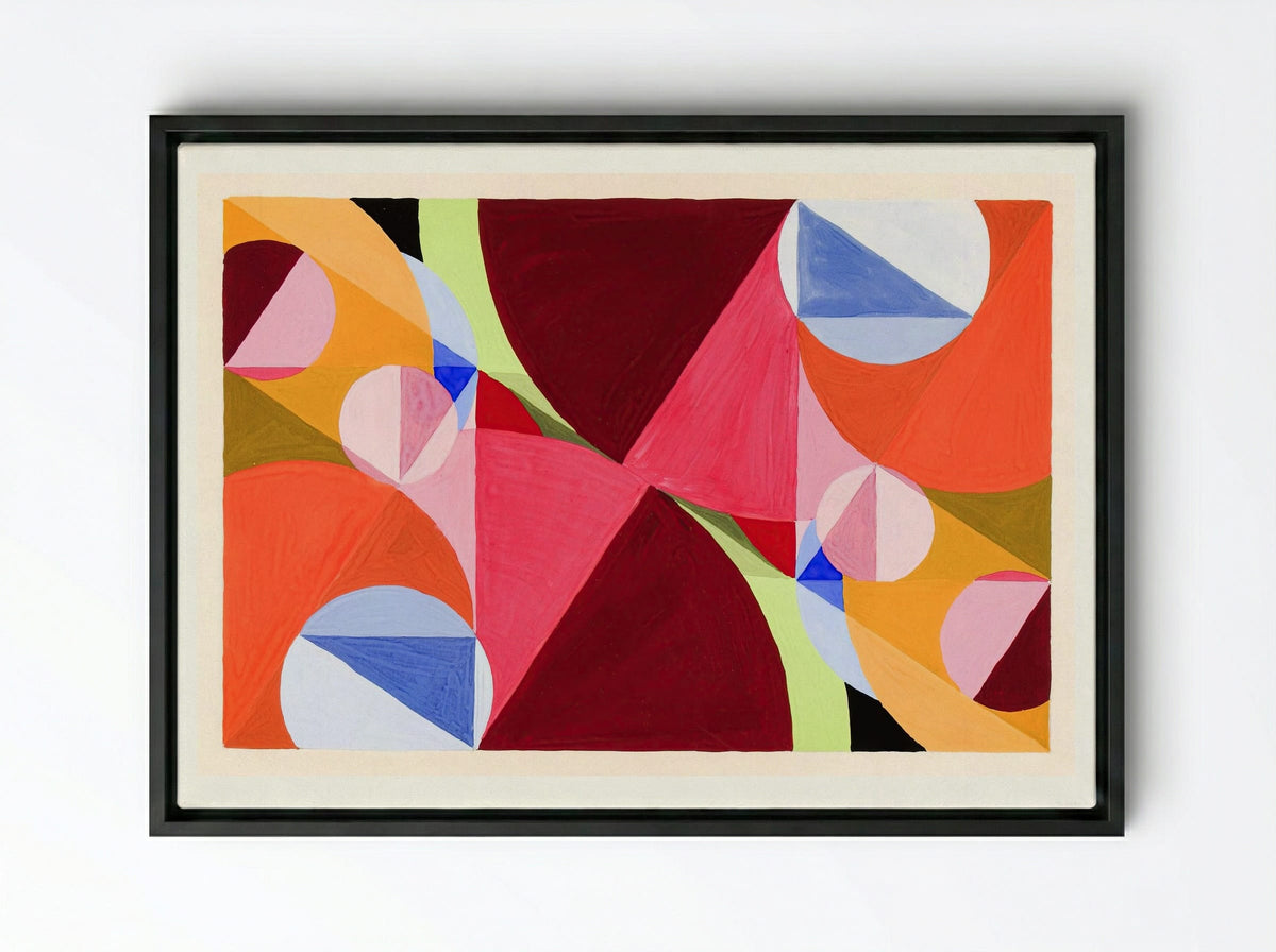 Area Broken by Perpendiculars - Joseph Schillinger - Framed Canvas Black