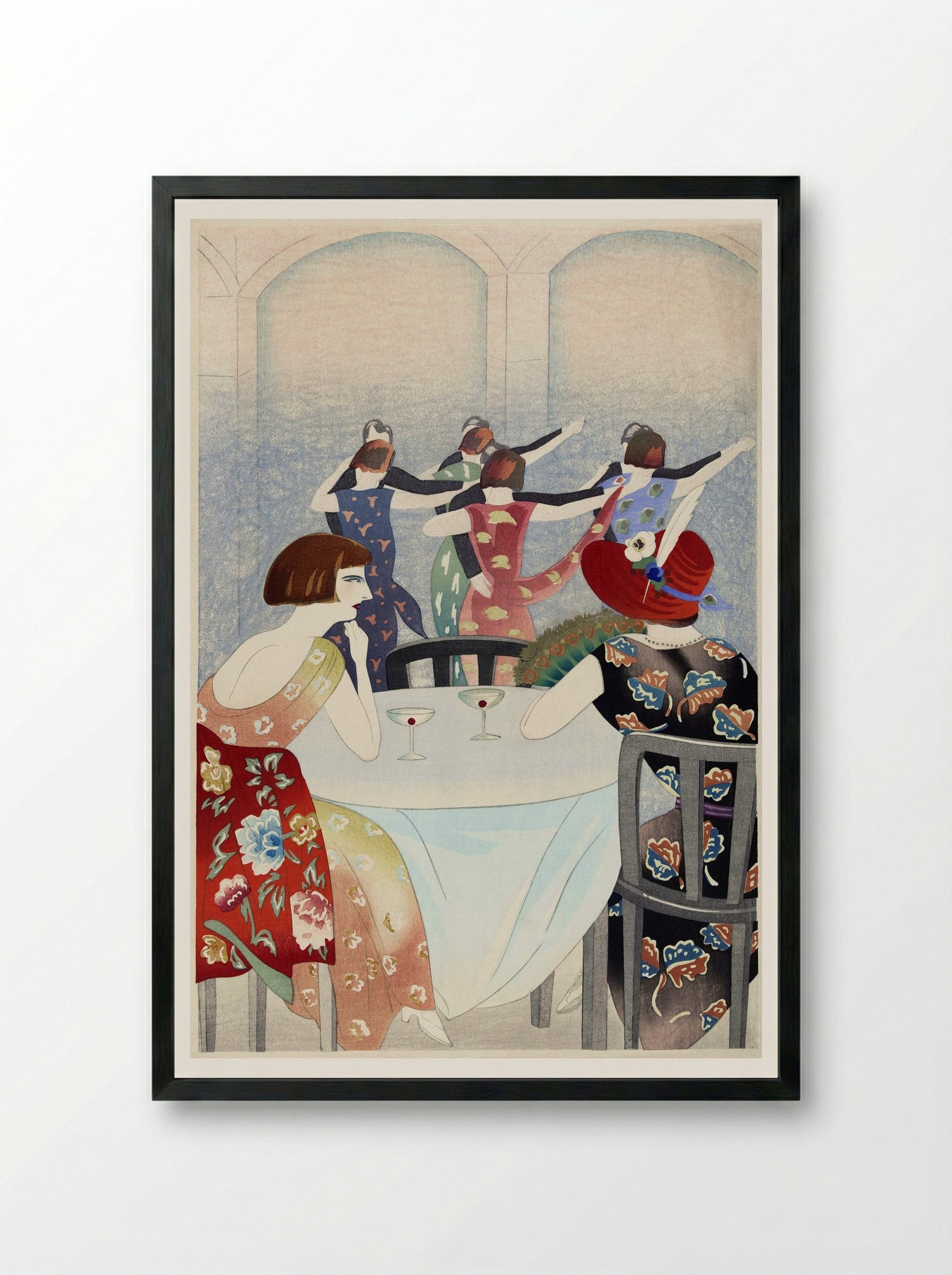 Dance Salon at the New Carlton Hotel, Shanghai - Yamamura Toyonari - Framed Print Black