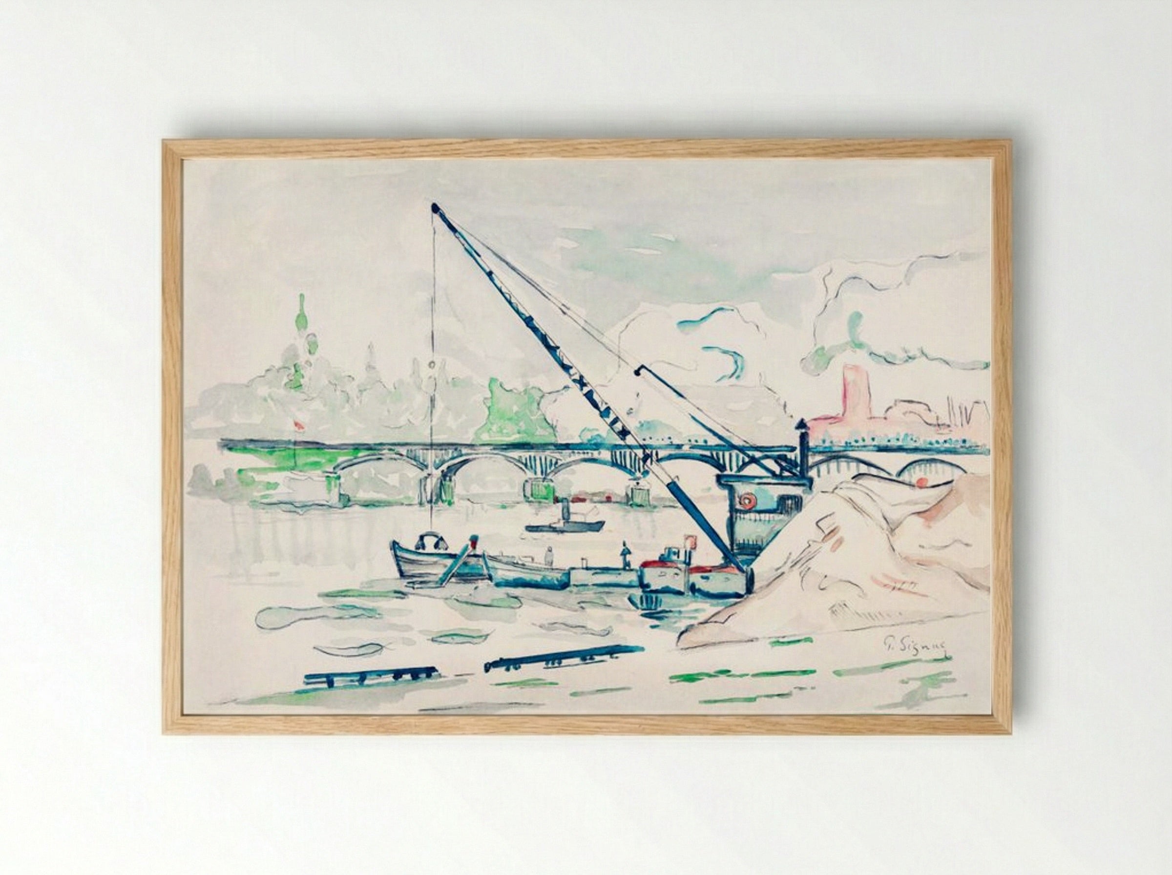 Le Pont des Arts - Paul Signac - Framed Print Wood