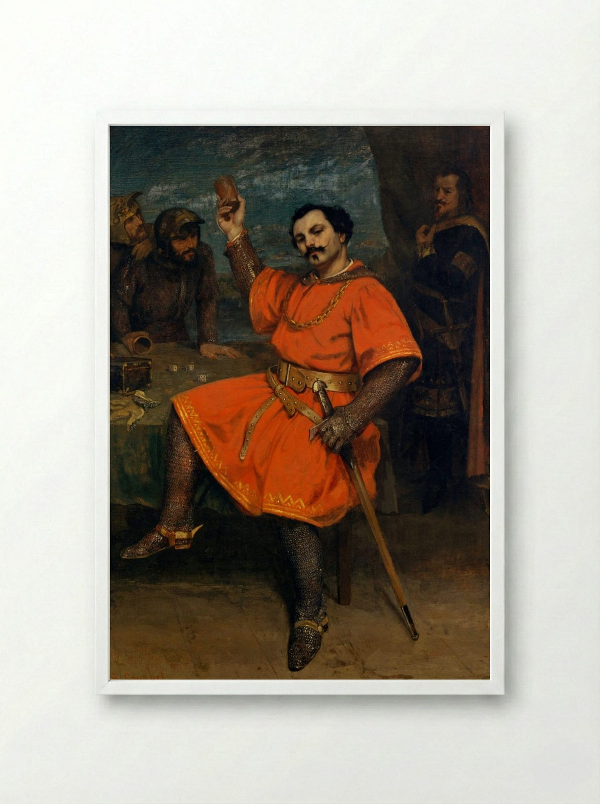 Portrait of Louis Guéymard as Robert le Diable - Gustave Courbet - Framed Print White