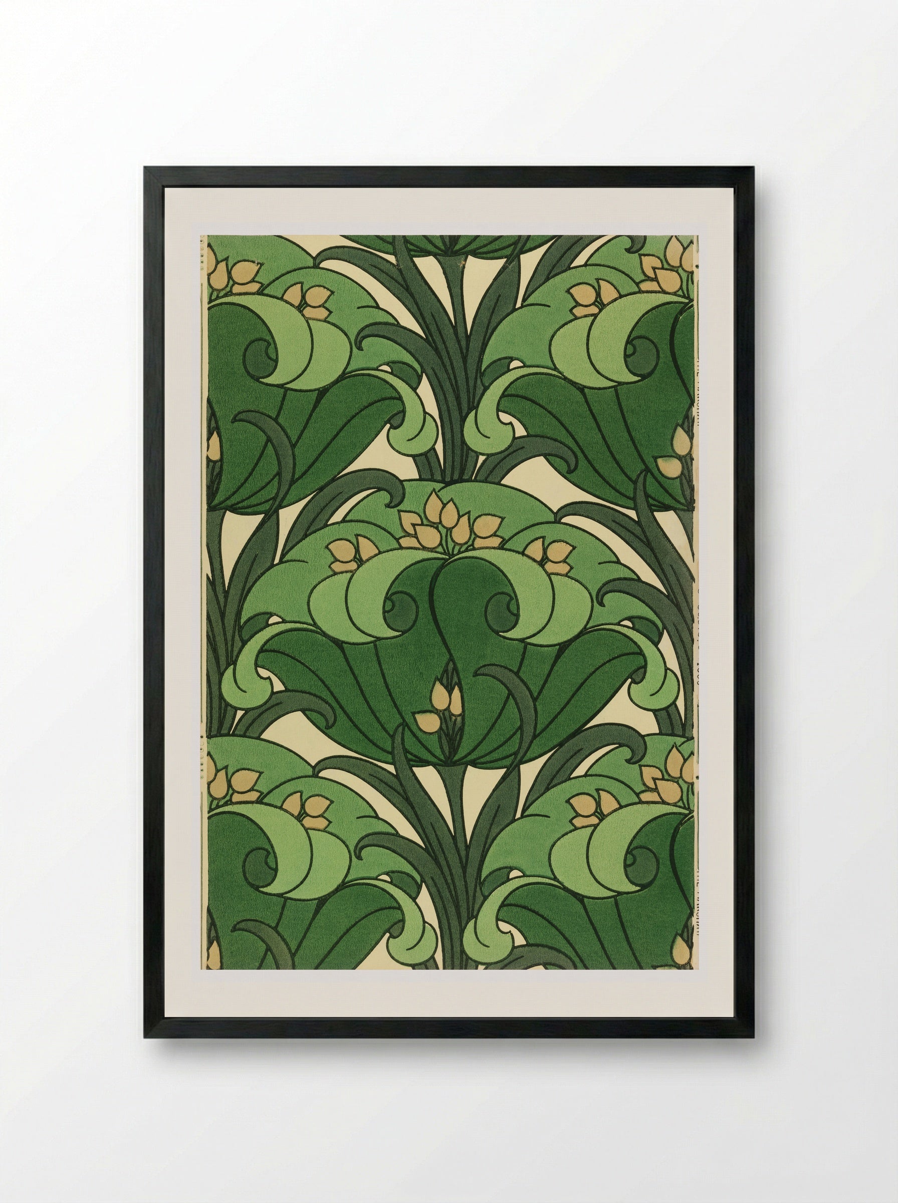 Floral Sidewall Design - William Morris - Framed Print Black