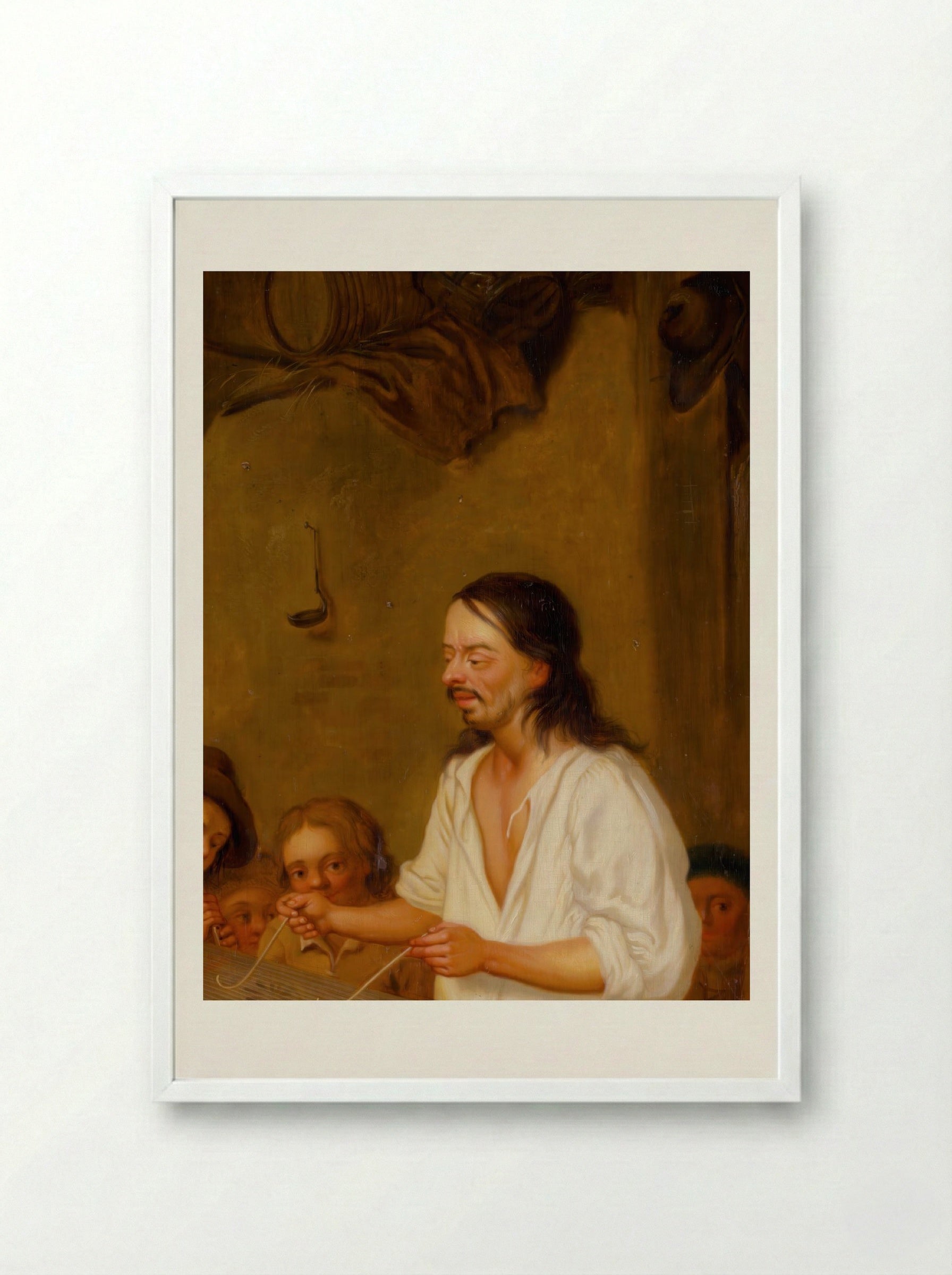 The Music Master - Jan Steen - Framed Print White