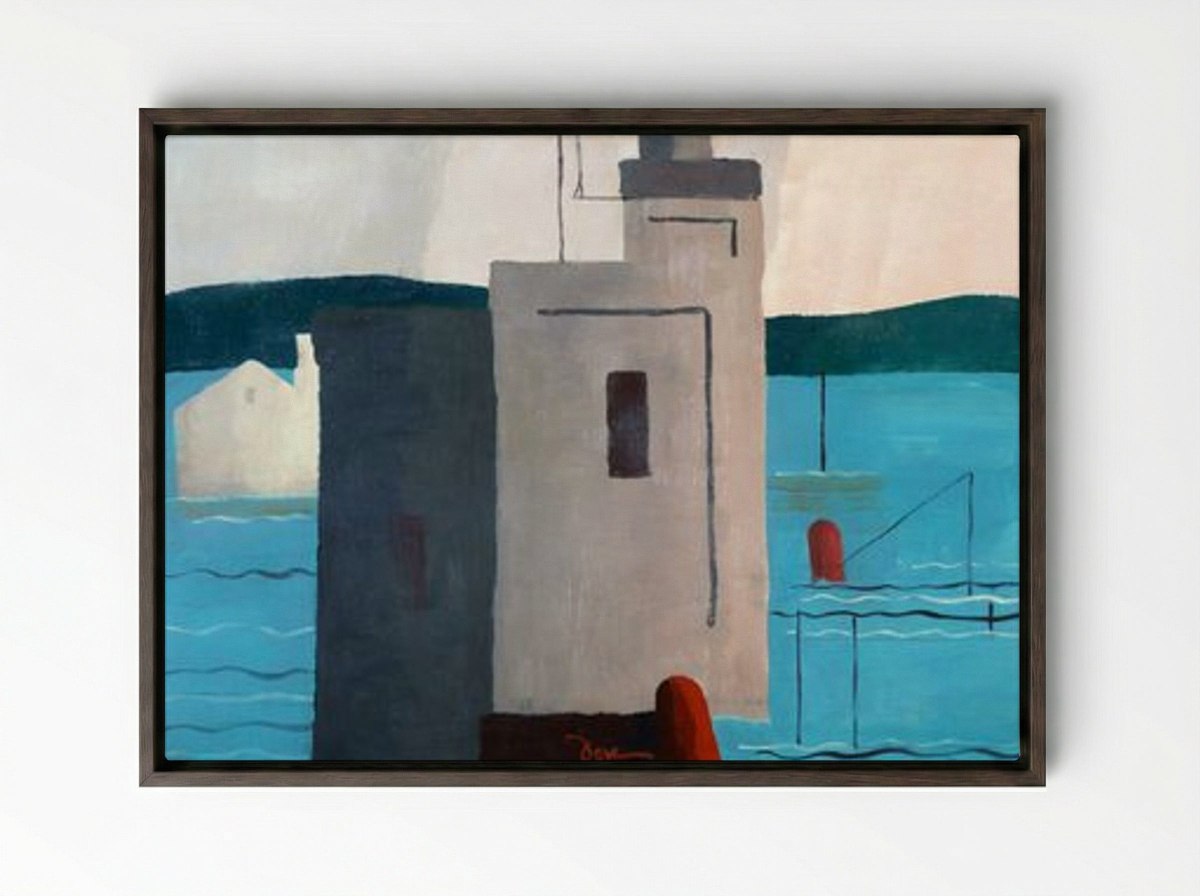 Lloyd's Harbor - Arthur Dove - Framed Canvas Dark Wood