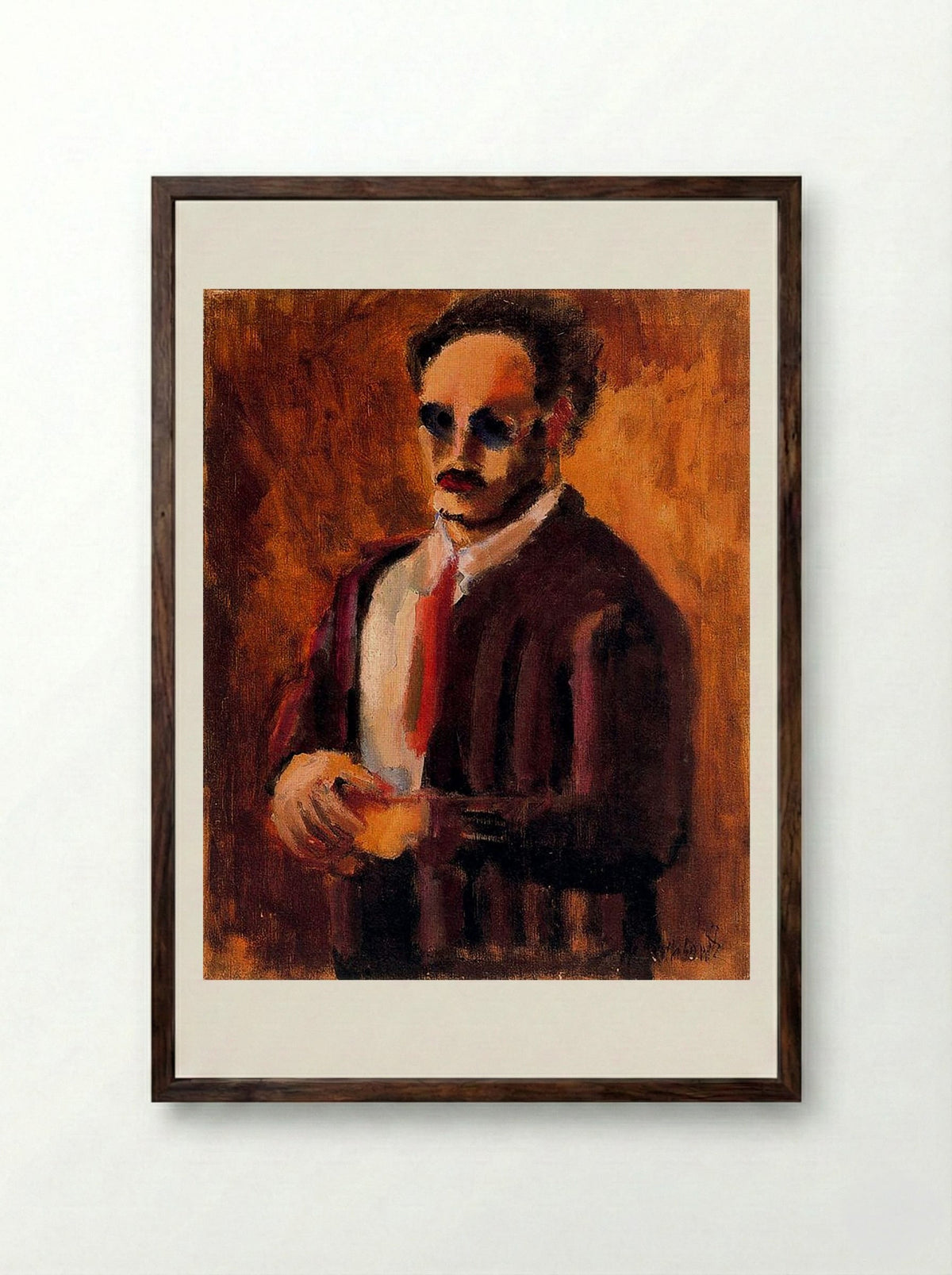 Self-Portrait - Marianne von Werefkin - Framed Print Dark Wood
