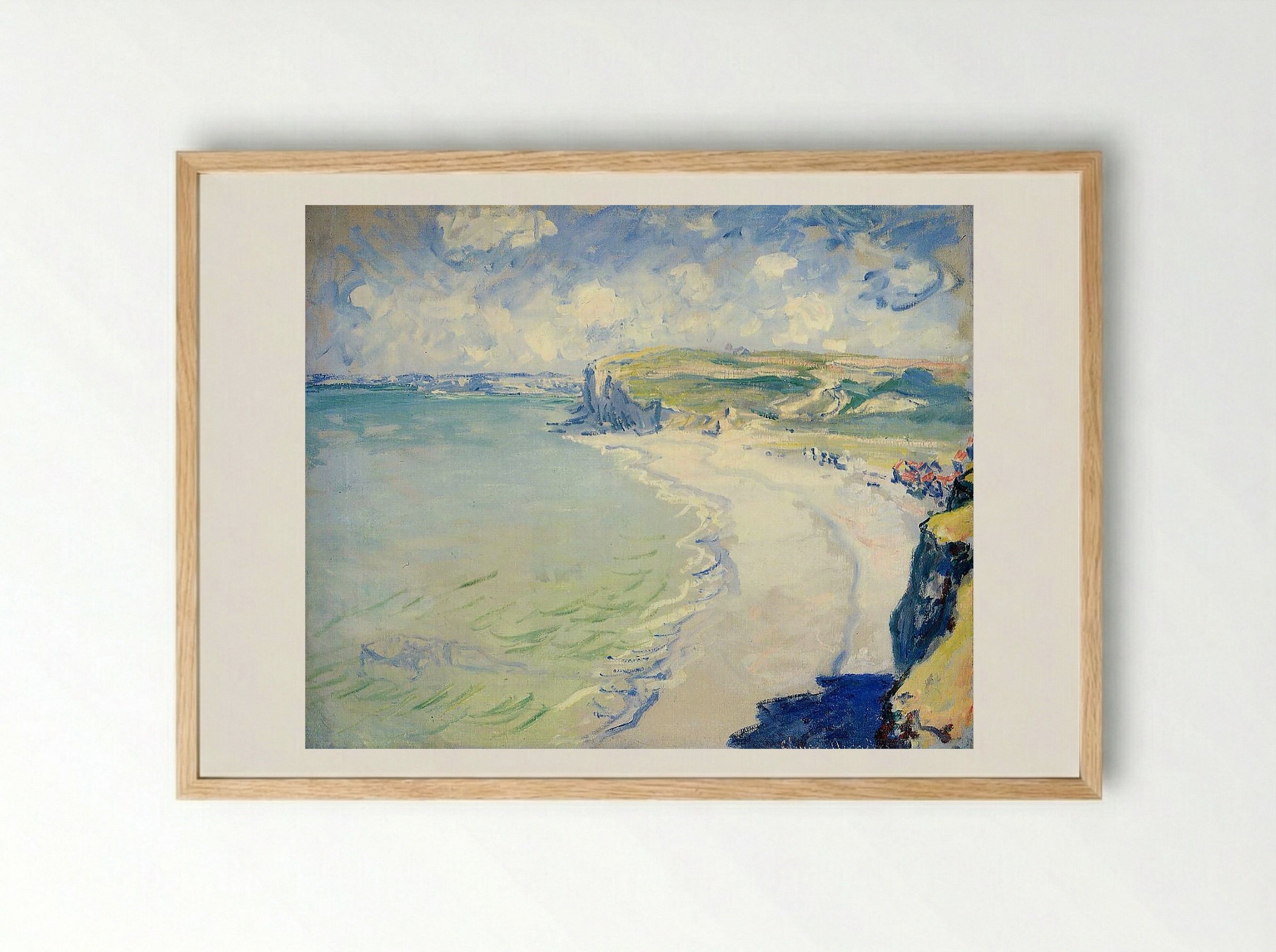 The Beach at Pourville - Claude Monet - Framed Print Wood