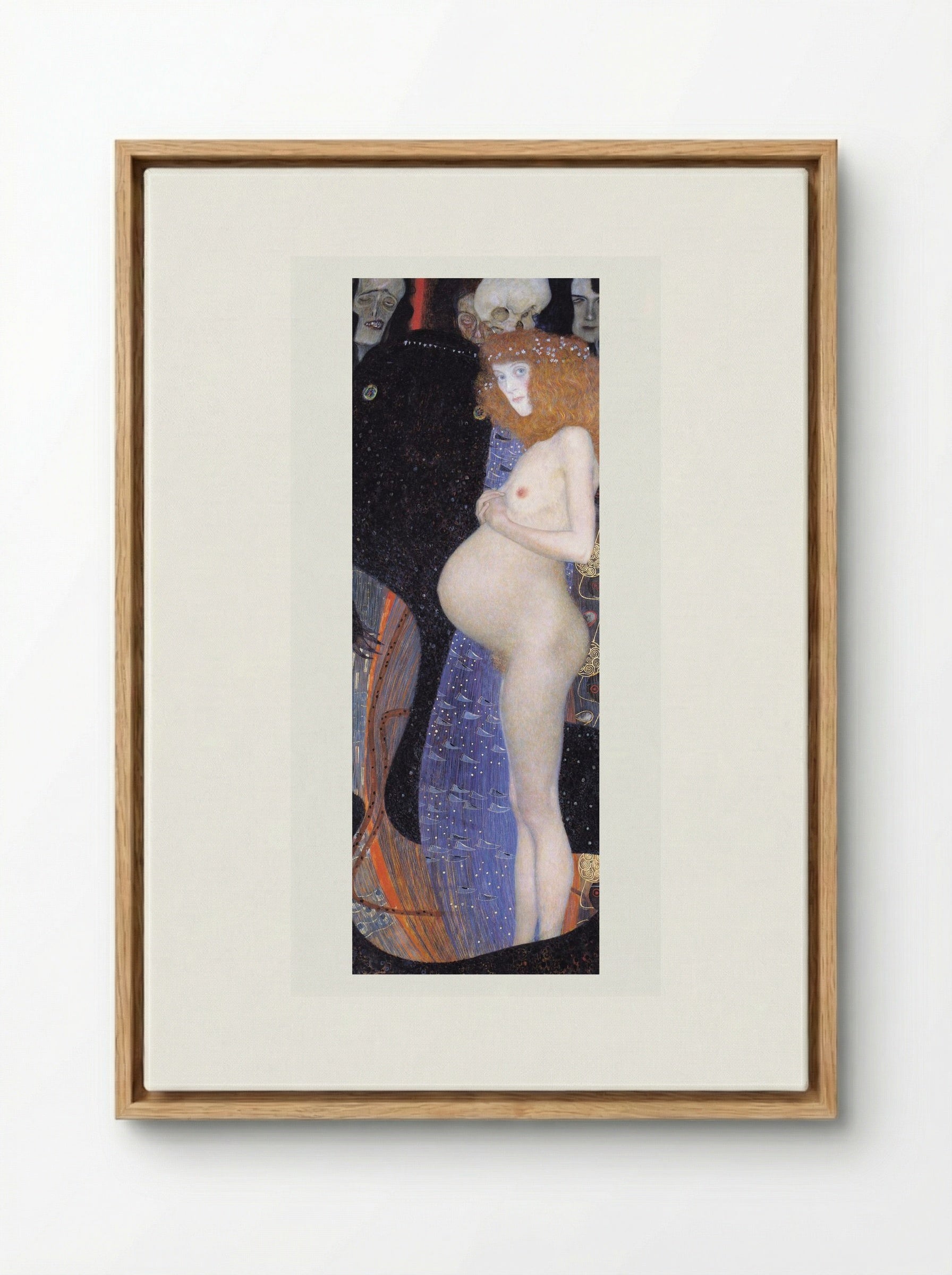Hope I - Gustav Klimt - Framed Canvas Wood