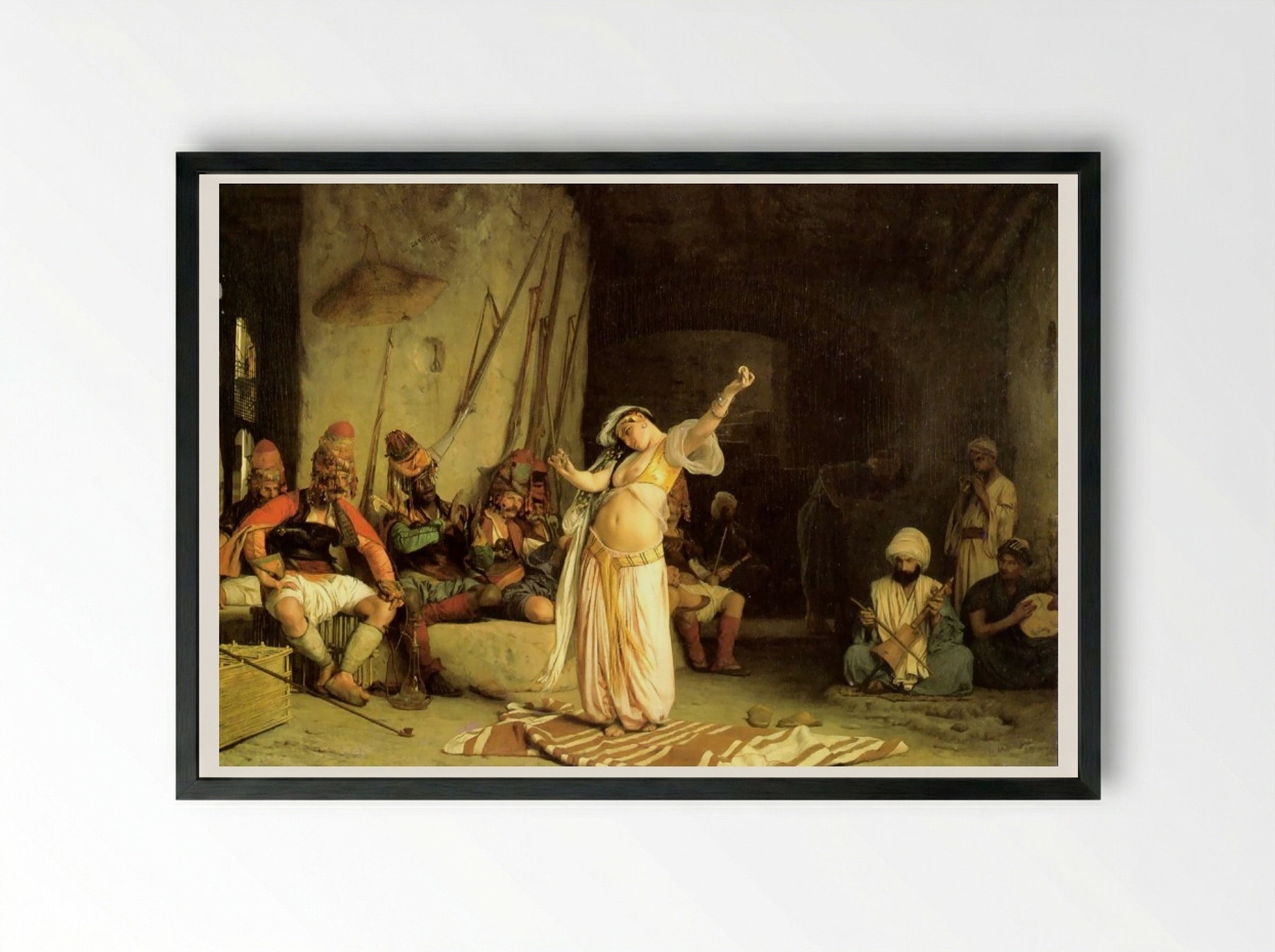 The Dance of the Almeh - Jean-Léon Gérôme - Framed Print Black