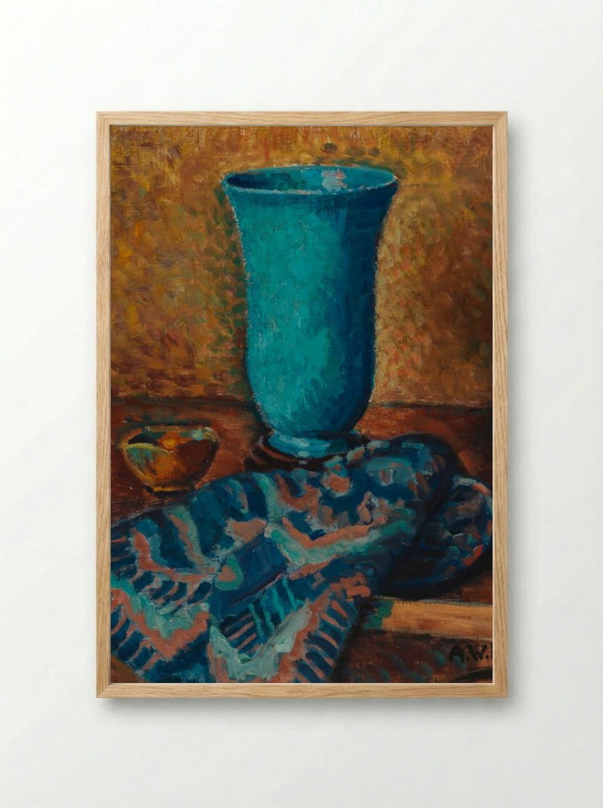 Sininen maljakko (Blue Vase) - Alfred William Finch - Framed Print Wood
