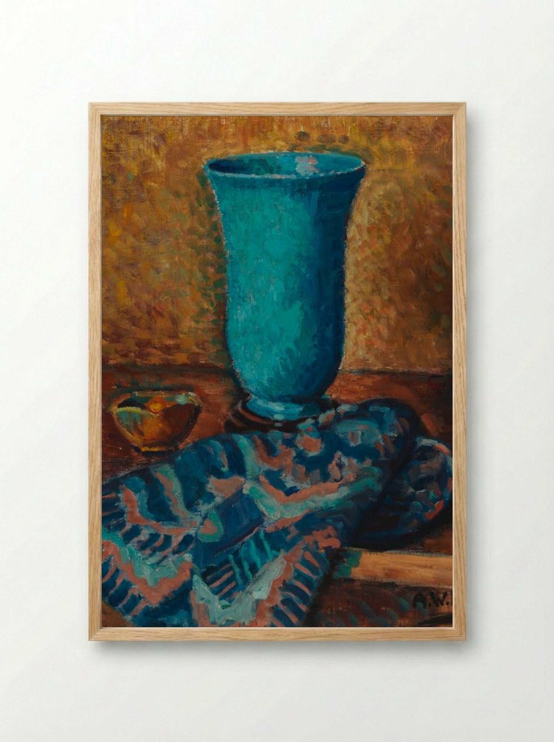 Sininen maljakko (Blue Vase) - Alfred William Finch - Framed Print Wood