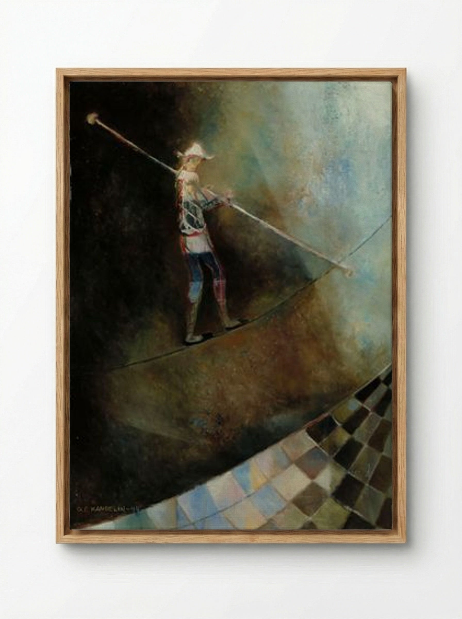 The Rope-Dancer - Ole Kandelin - Framed Canvas Wood