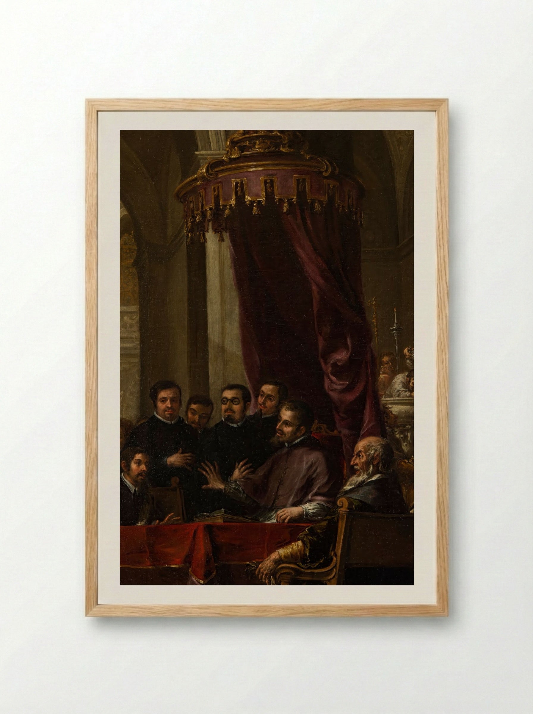 The Conversion and Baptism of St. Augustine by St. Ambrose - Juan de Pareja - Framed Print Wood