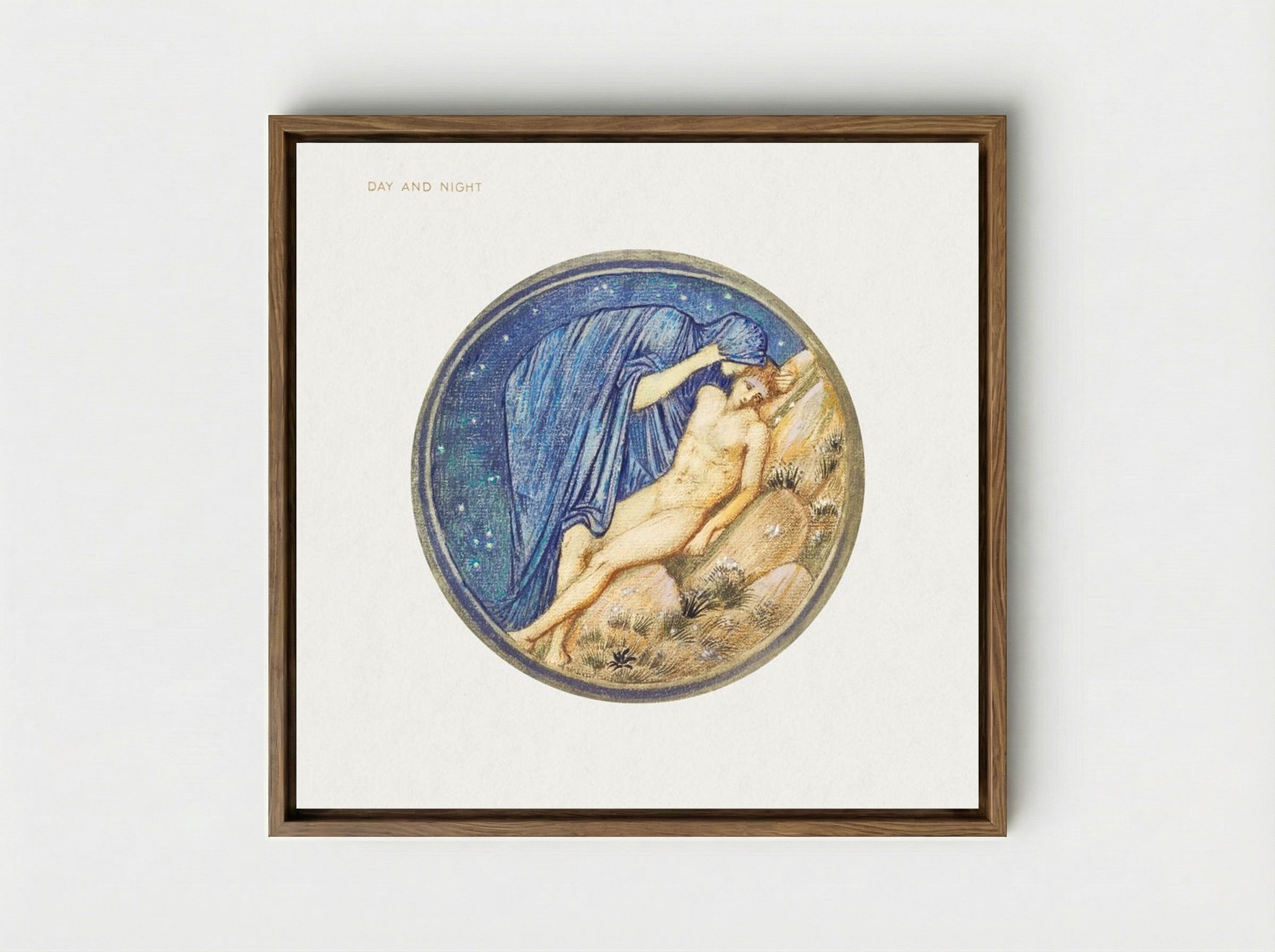 Day and Night from The Flower Book - Edward Burne-Jones - Framed Canvas Wood