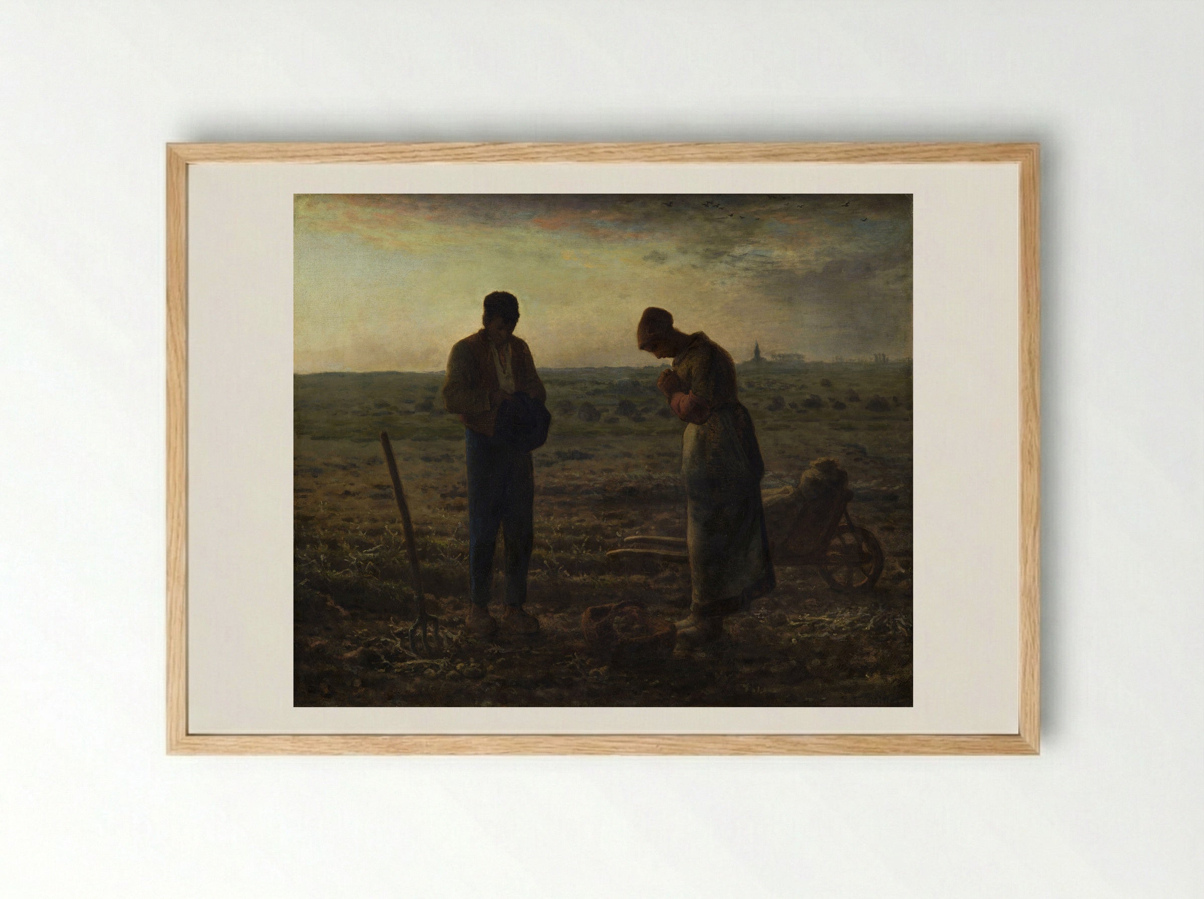 The Angelus - Jean-François Millet - Framed Print Wood