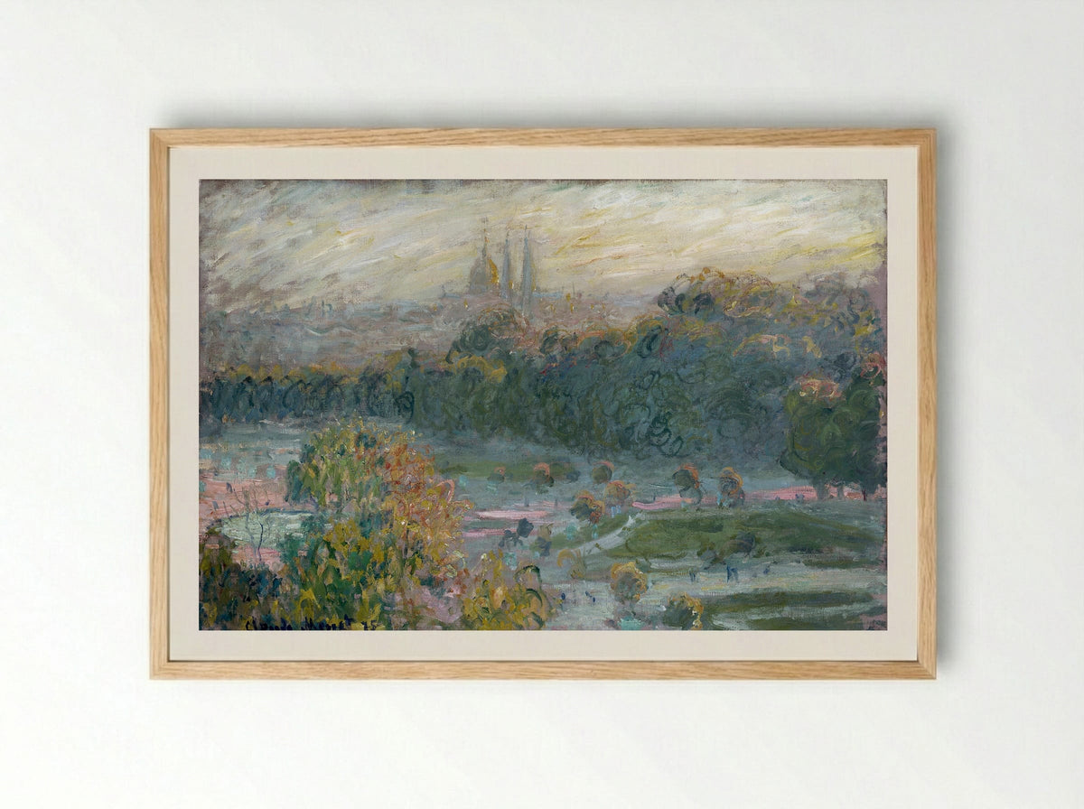Study for 'The Tuileries' - Claude Monet - Framed Print Wood