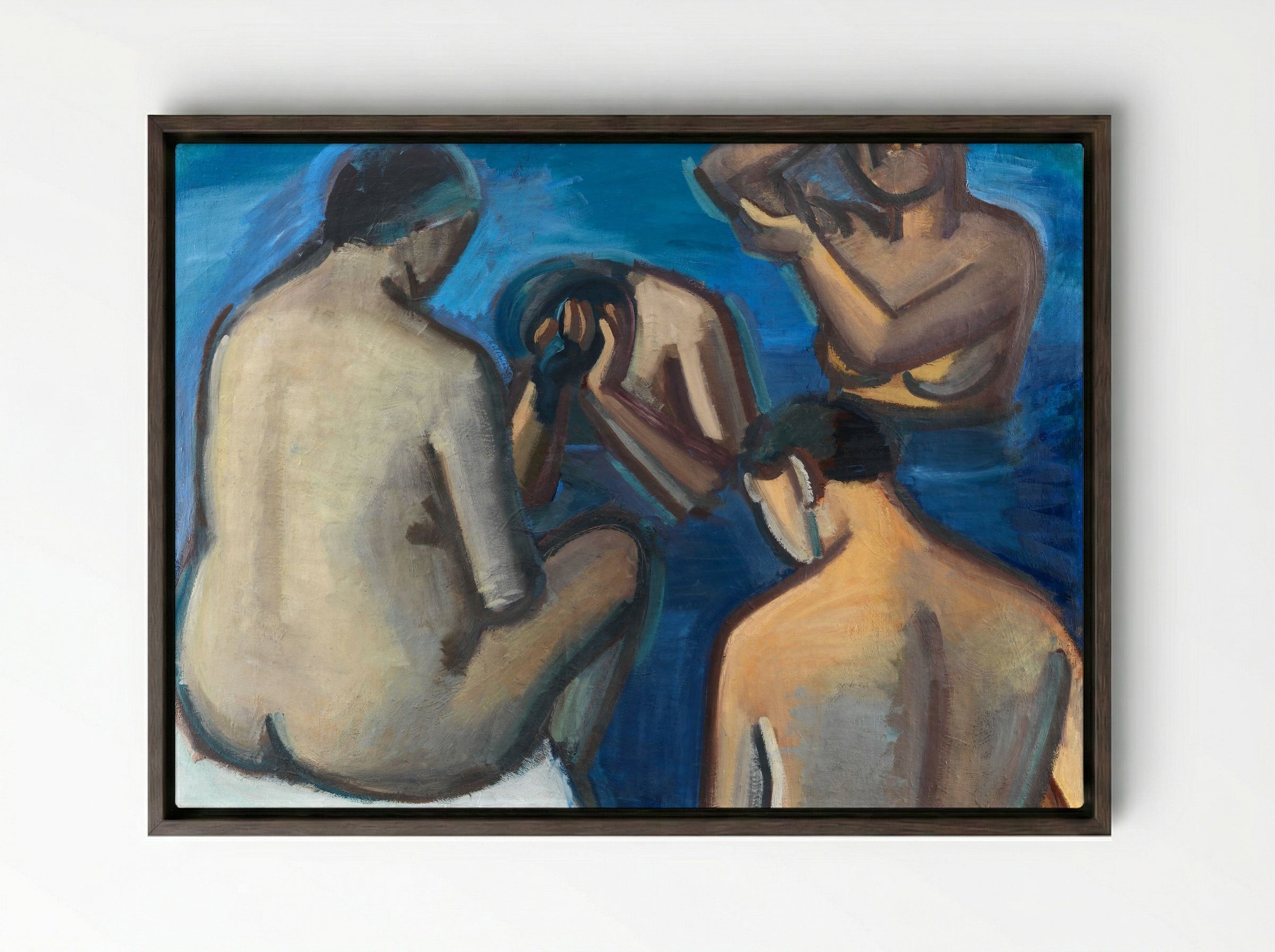 After the Bath - Vilhelm Lundstrøm - Framed Canvas Dark Wood