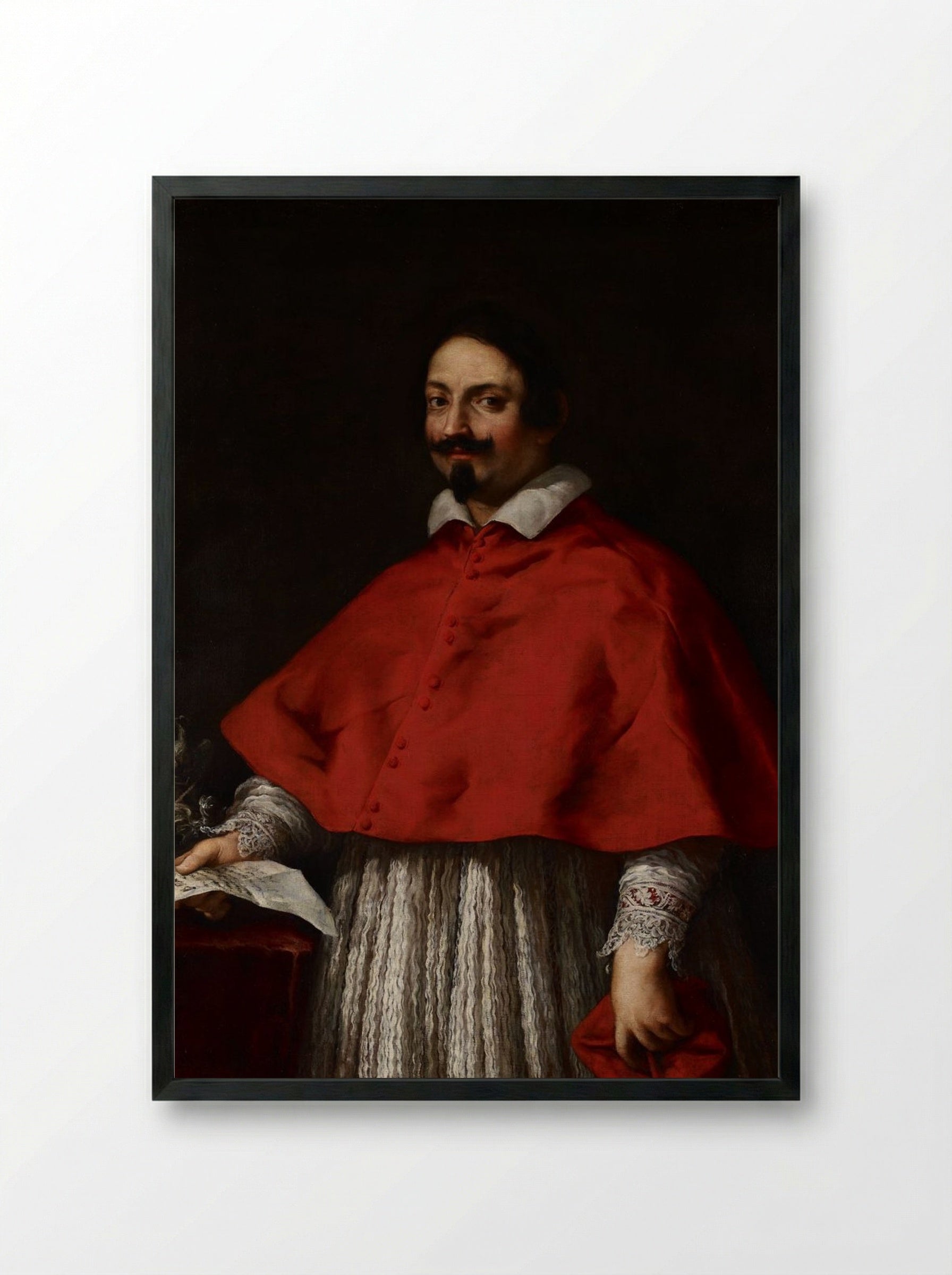 Portrait of Cardinal Pietro Maria Borghese - Giovanni Battista Gaulli - Framed Print Black