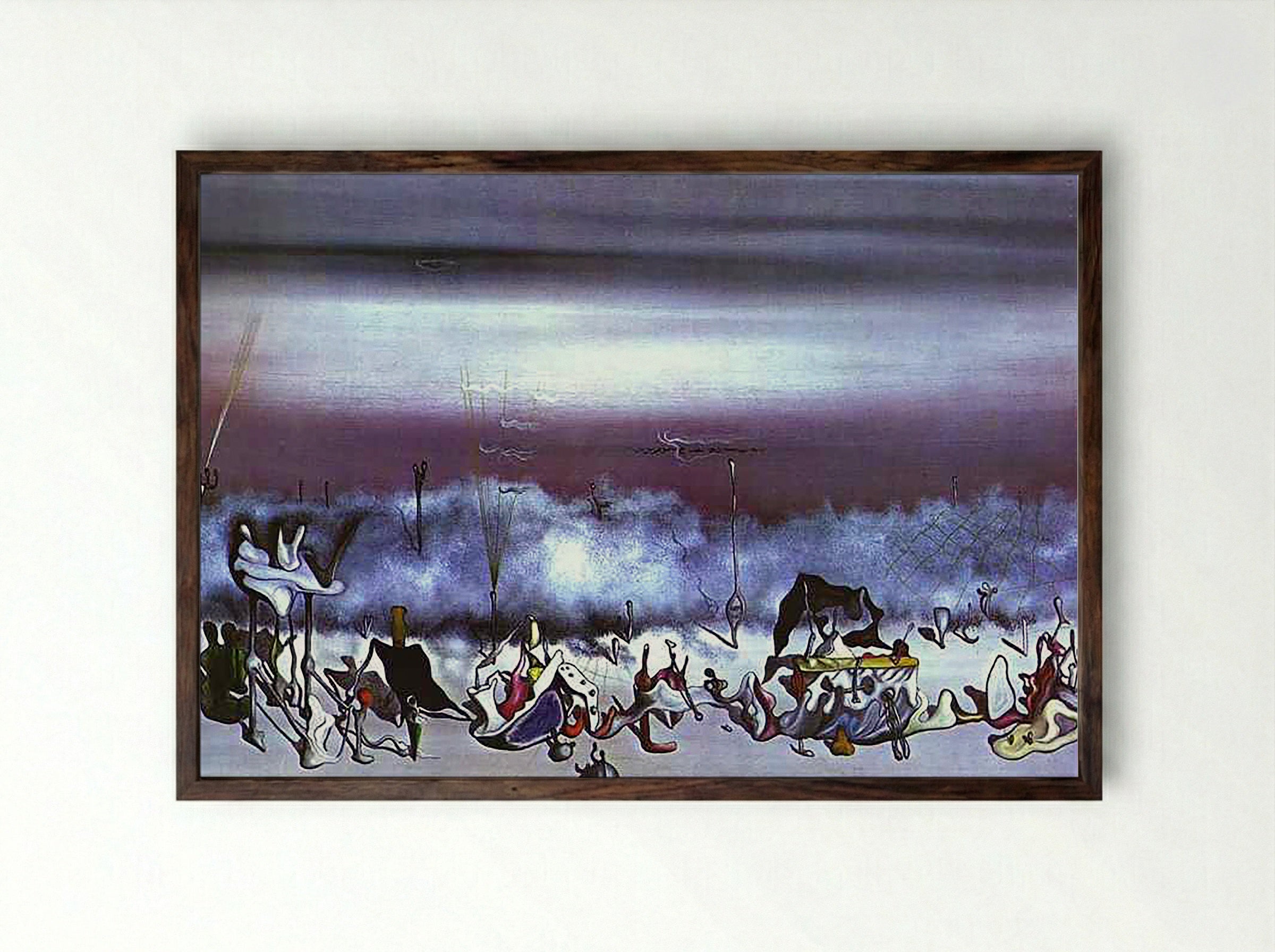 The Ribbon of Extremes - Yves Tanguy - Framed Print Dark Wood