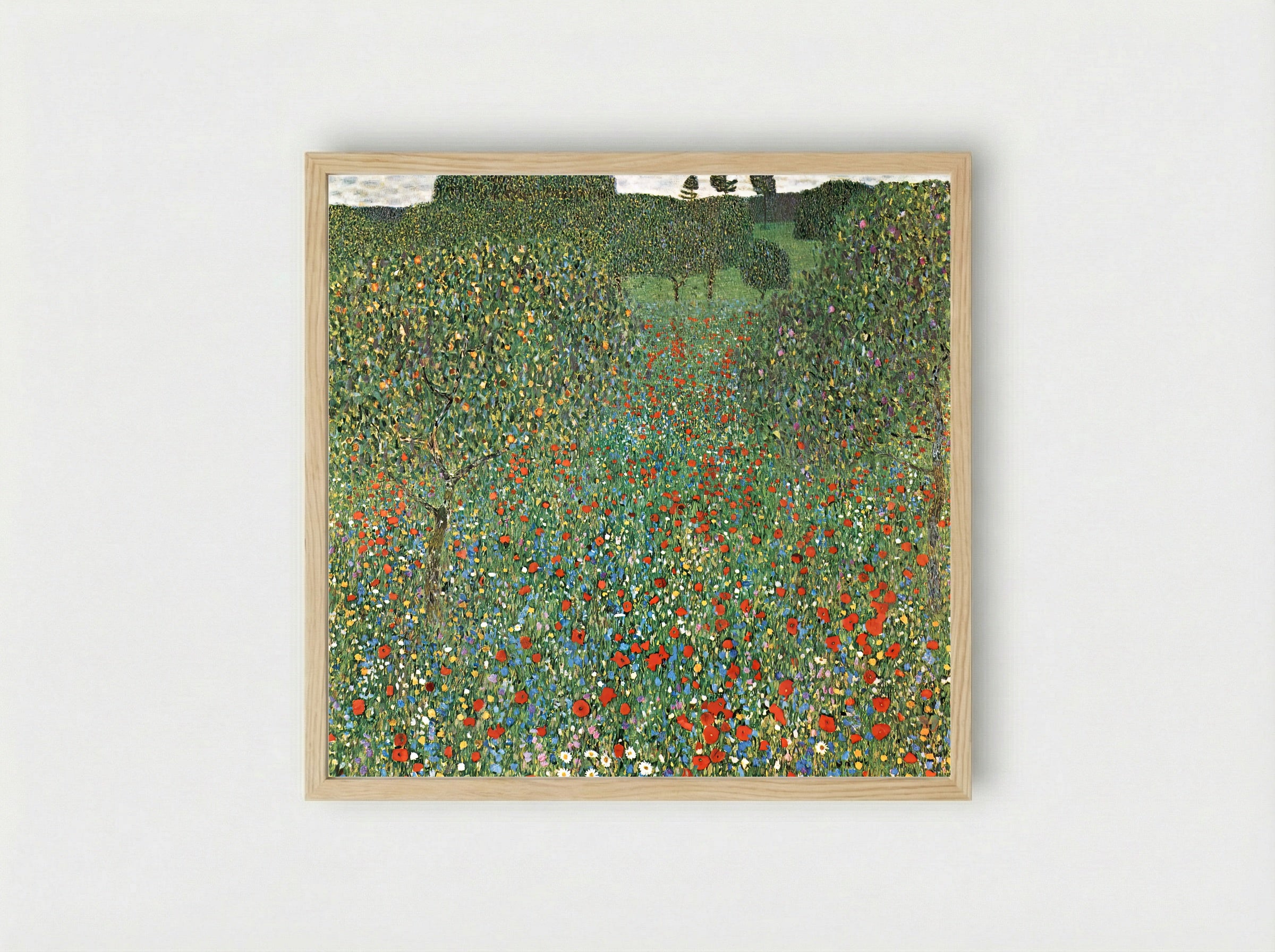 Poppy Field - Gustav Klimt - Framed Print Wood