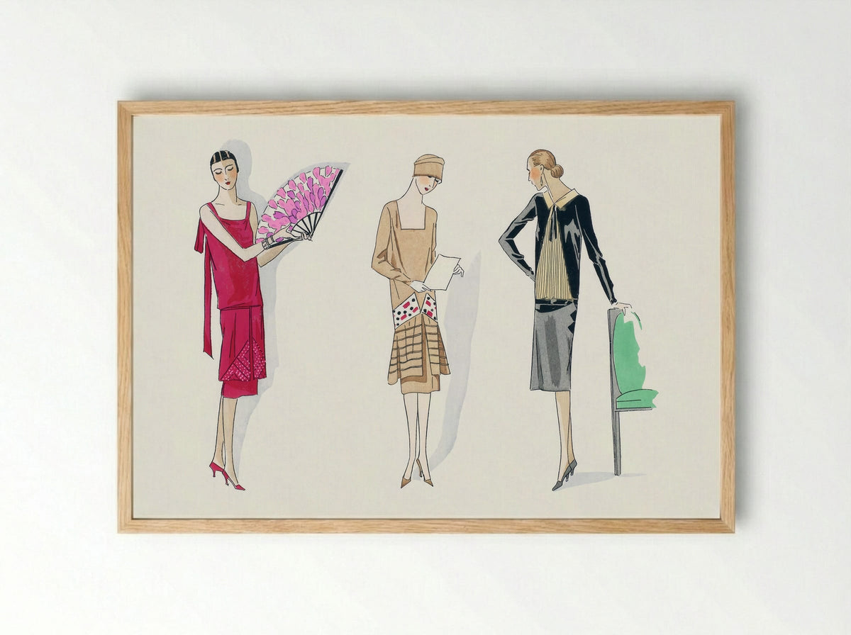 Three Dresses, 1926 - Bernard et Armand - Framed Print Wood