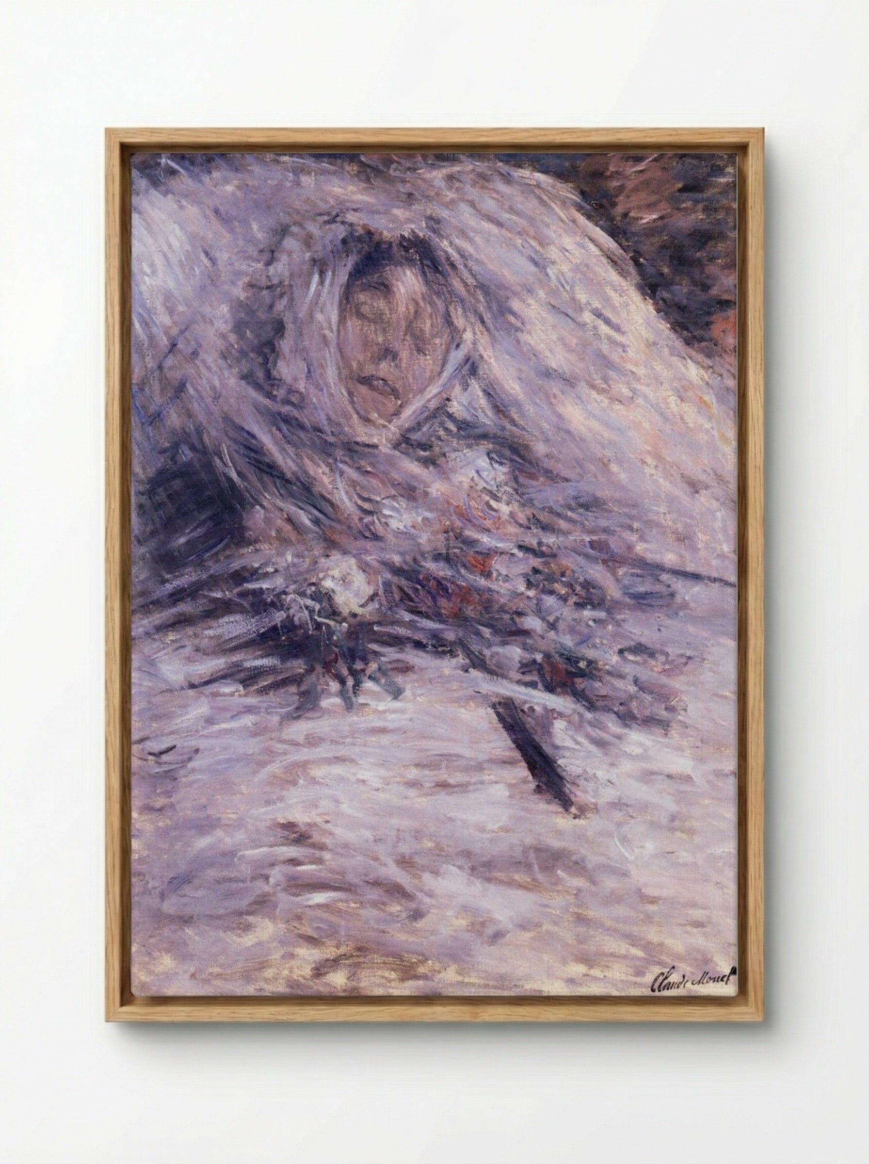 Camille Monet on Her Deathbed - Claude Monet - Framed Canvas Wood