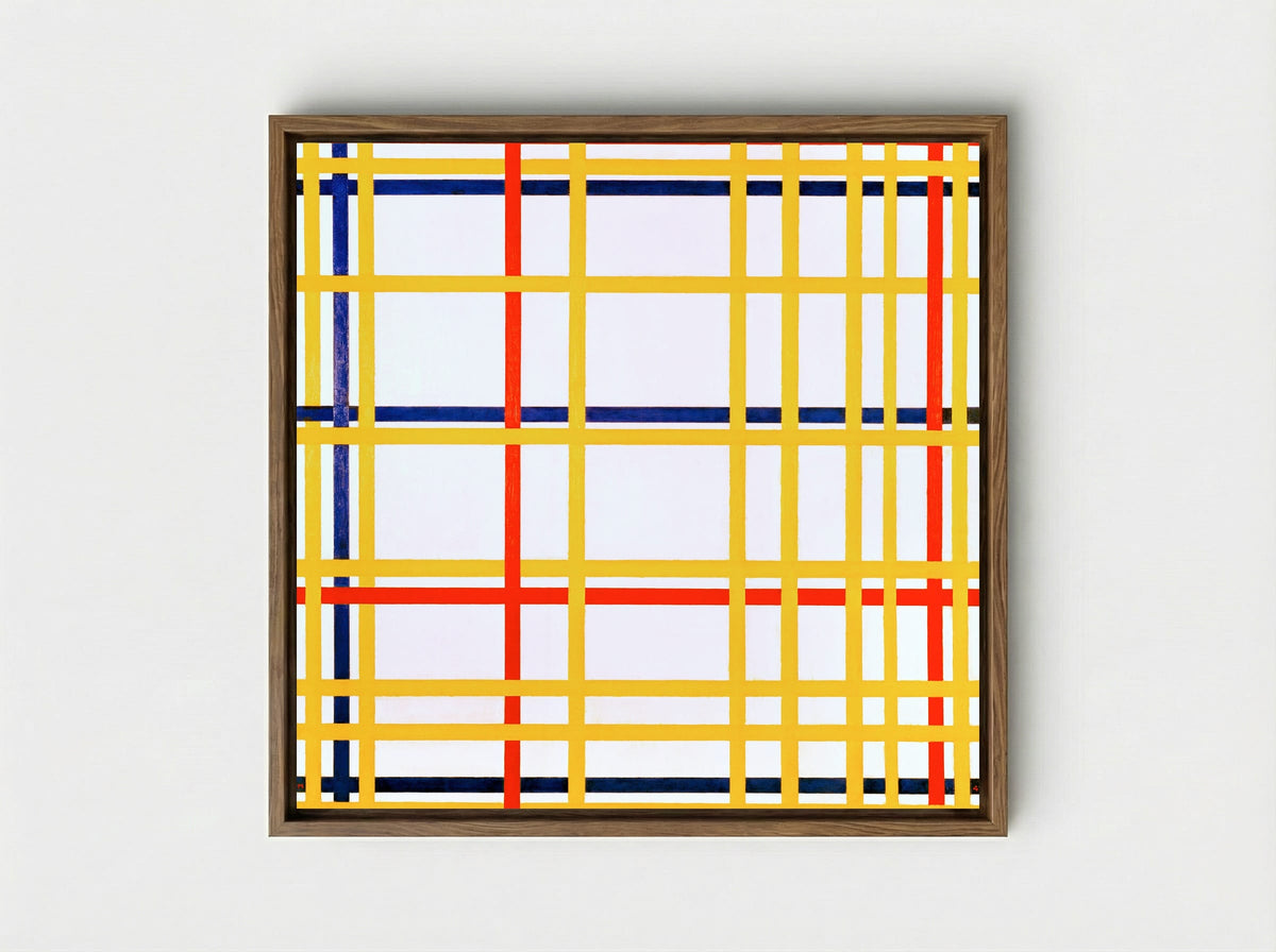 New York City I - Piet Mondrian - Framed Canvas Wood