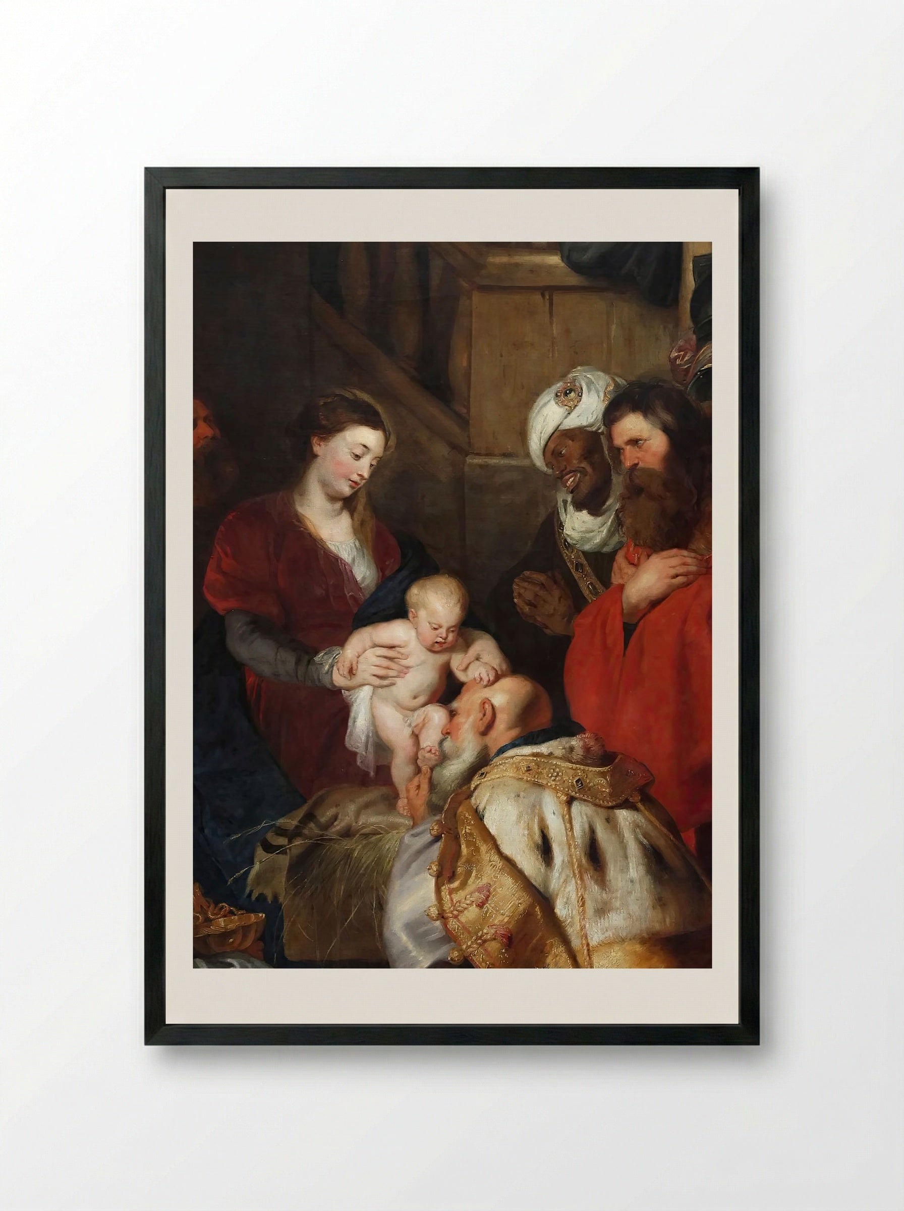 Adoration of the Magi - Peter Paul Rubens - Framed Print Black