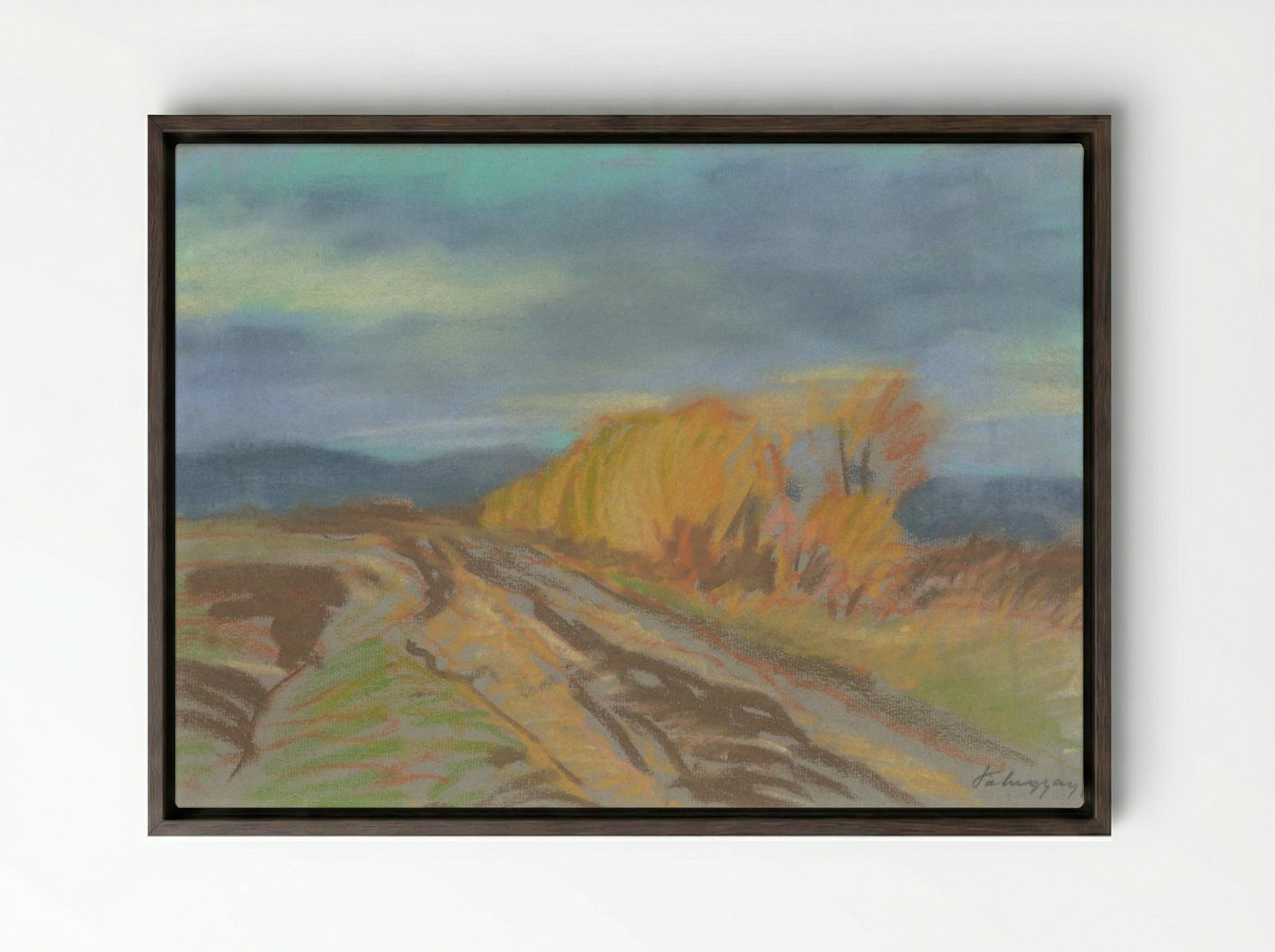 Autumn Motif - Zolo Palugyay - Framed Canvas Dark Wood