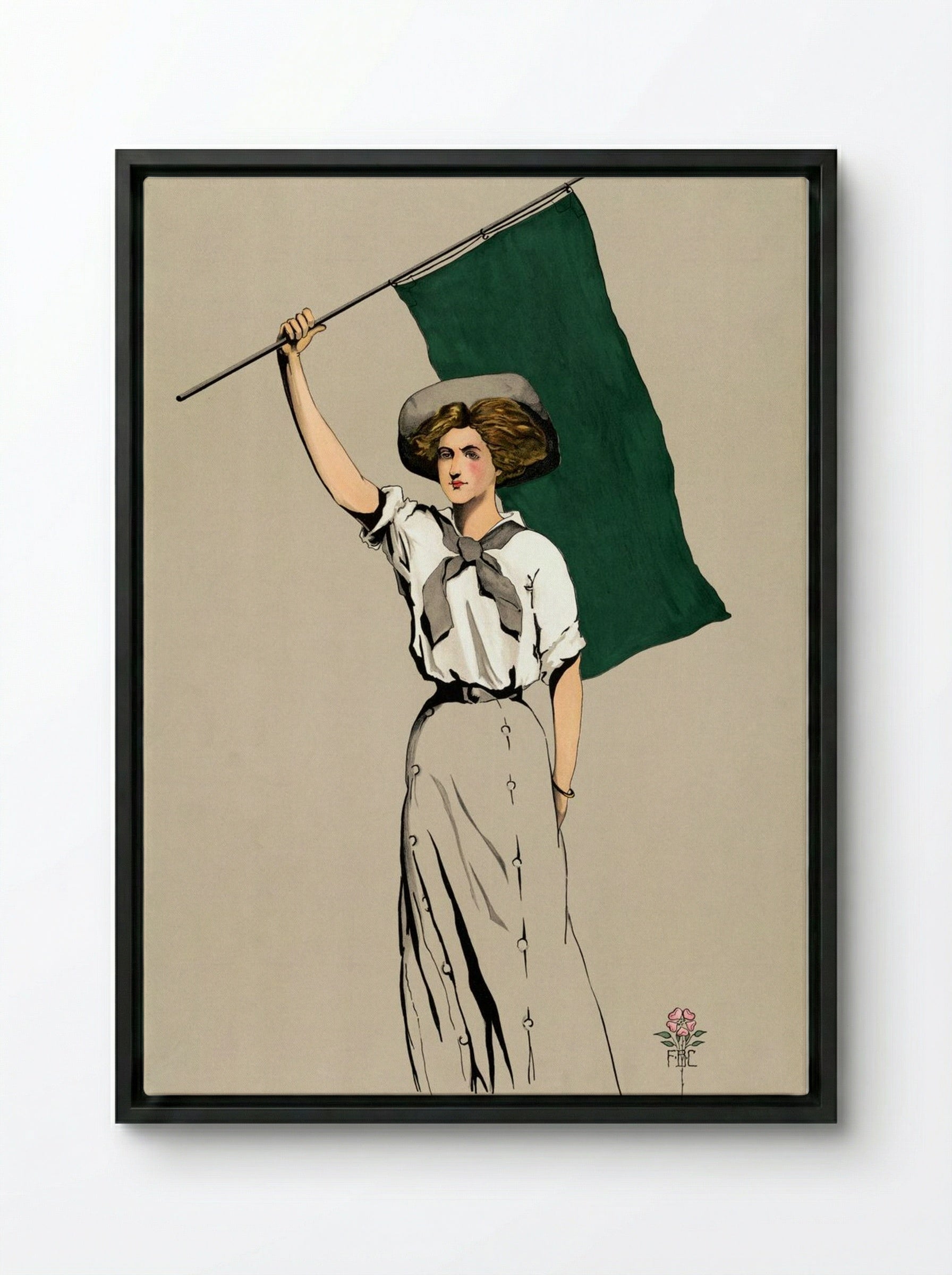 Sweet Briar - Florence Carlyle - Framed Canvas Black