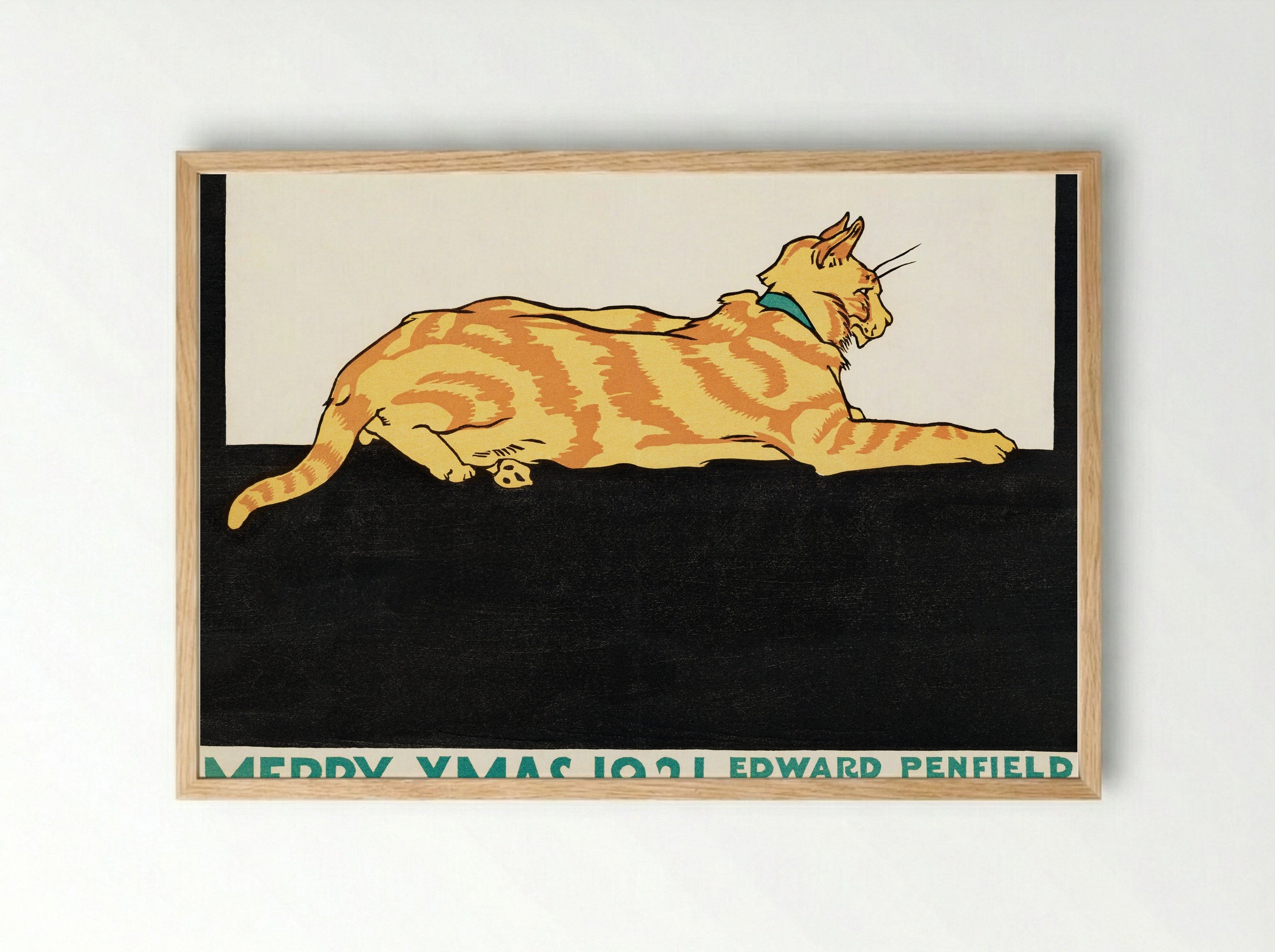 Merry Xmas 1921 - Edward Penfield - Framed Print Wood